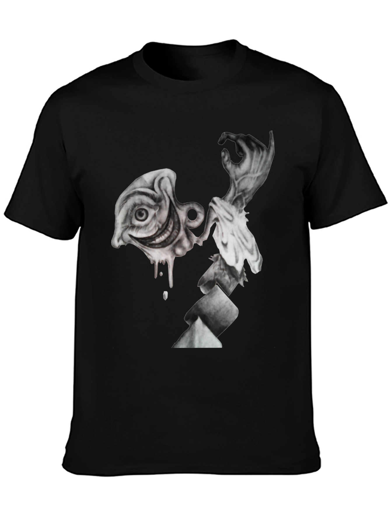 Surreal Art Graphic Print Black T-Shirt