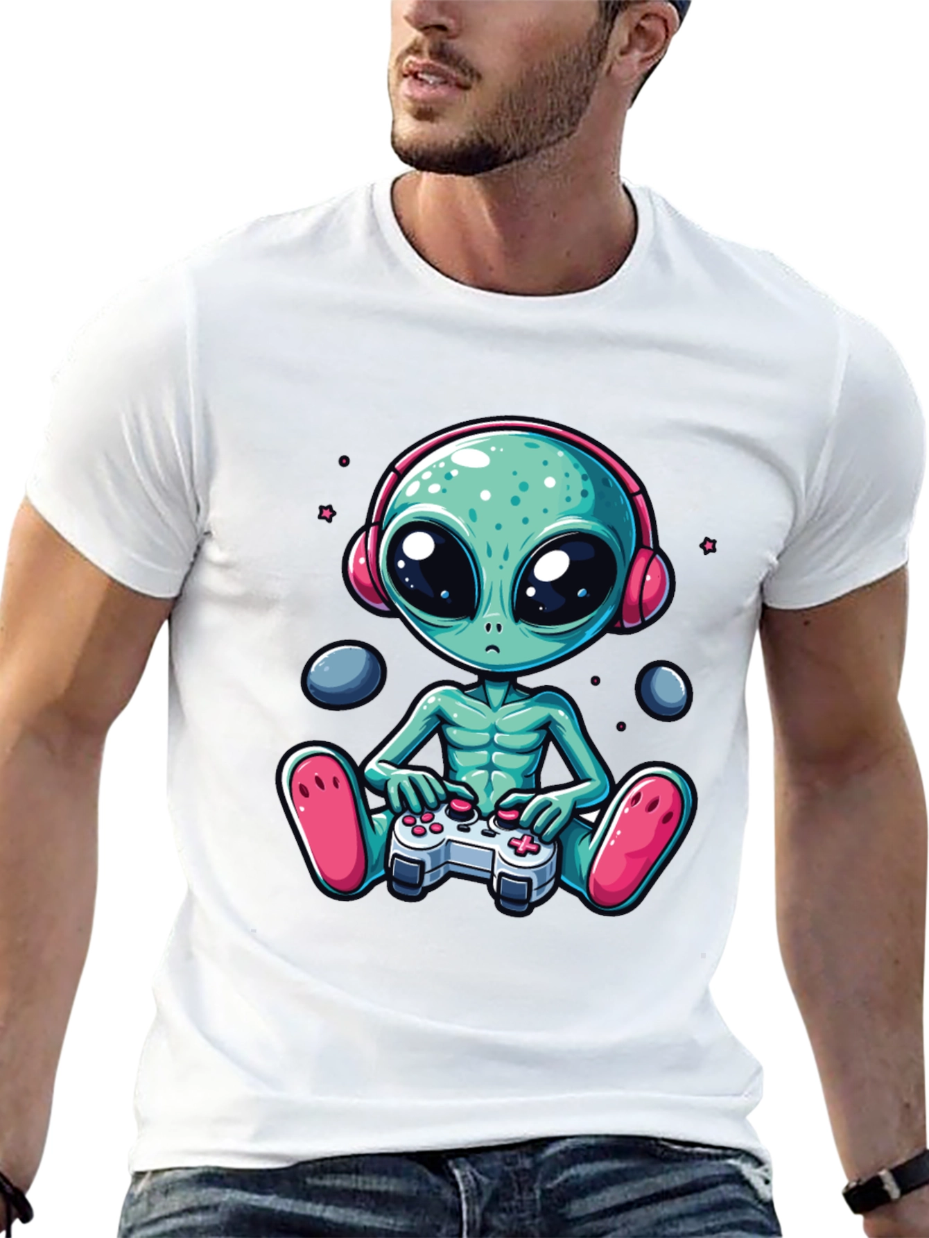 Gamer Alien Graphic Tee - Sci-Fi Comfort