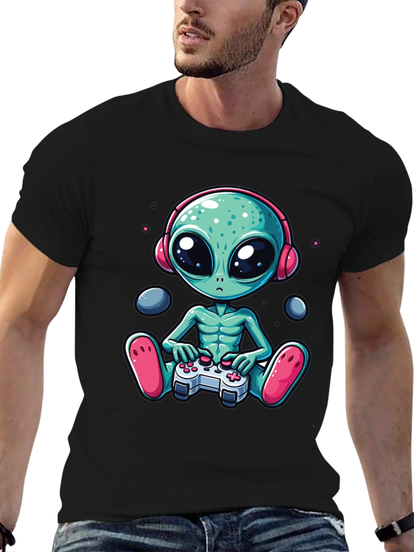 Gamer Alien Graphic Tee - Sci-Fi Comfort