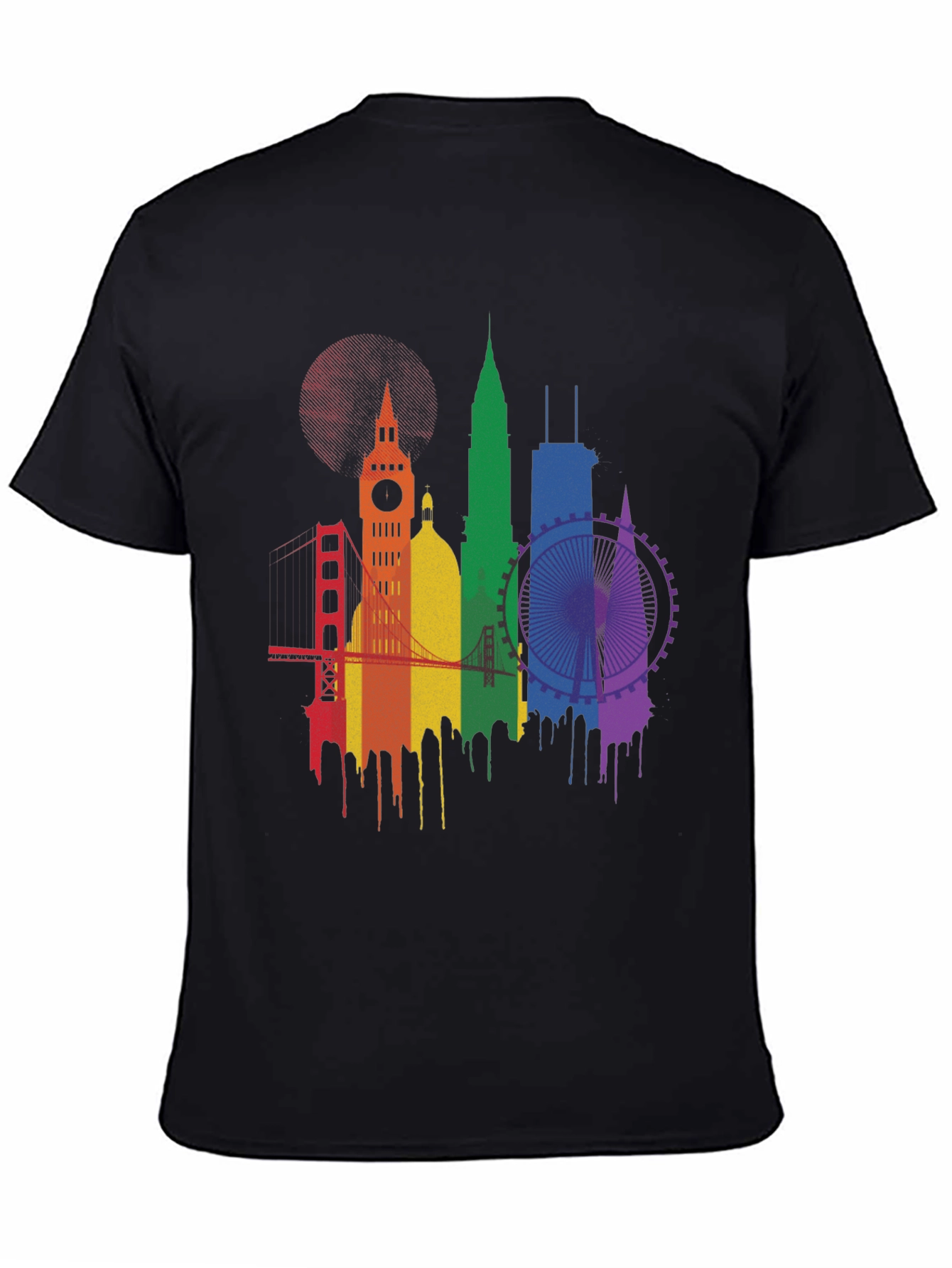 Pride Cityscape Graphic Tee - Black Cotton Blend