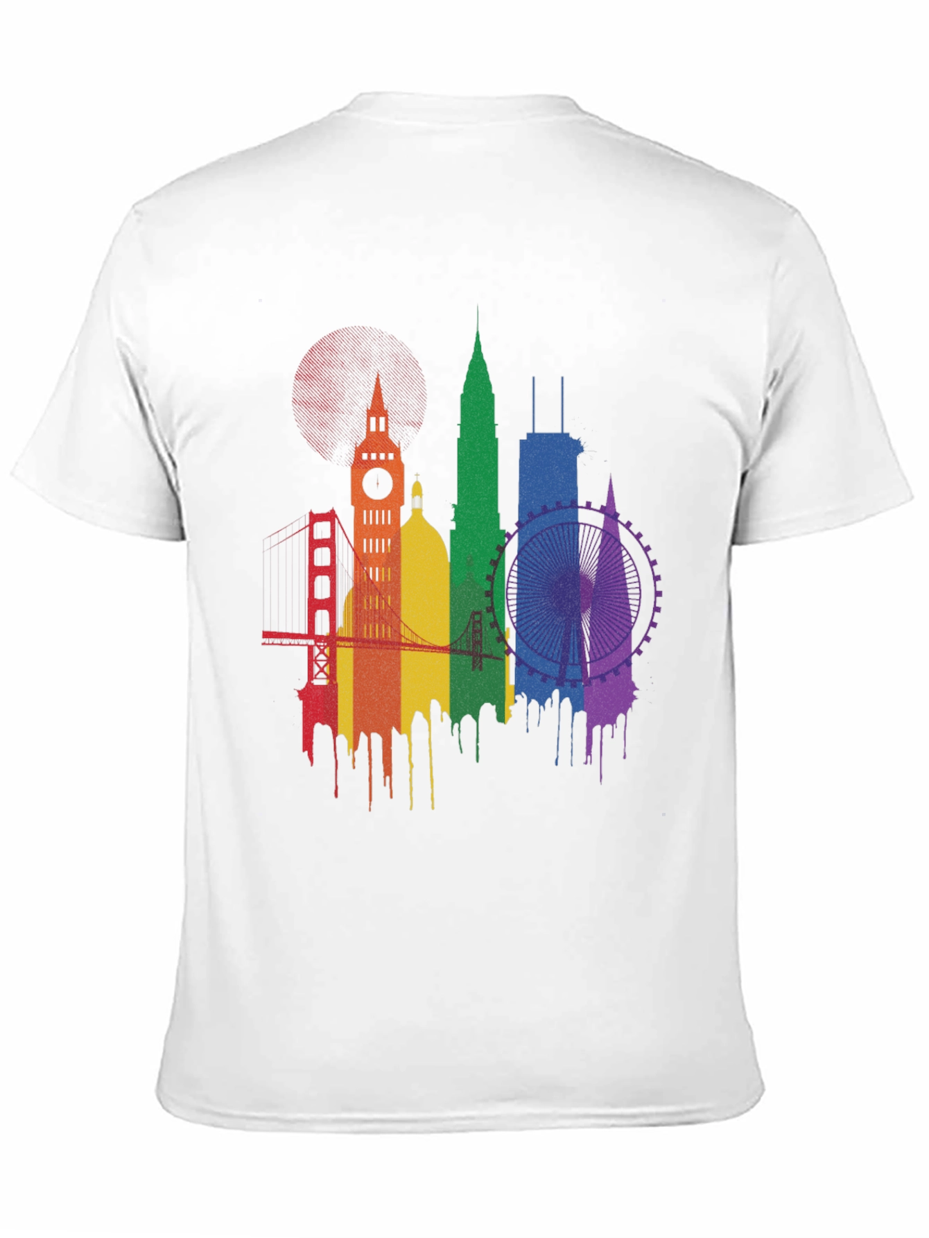 Pride Cityscape Graphic Tee - Black Cotton Blend