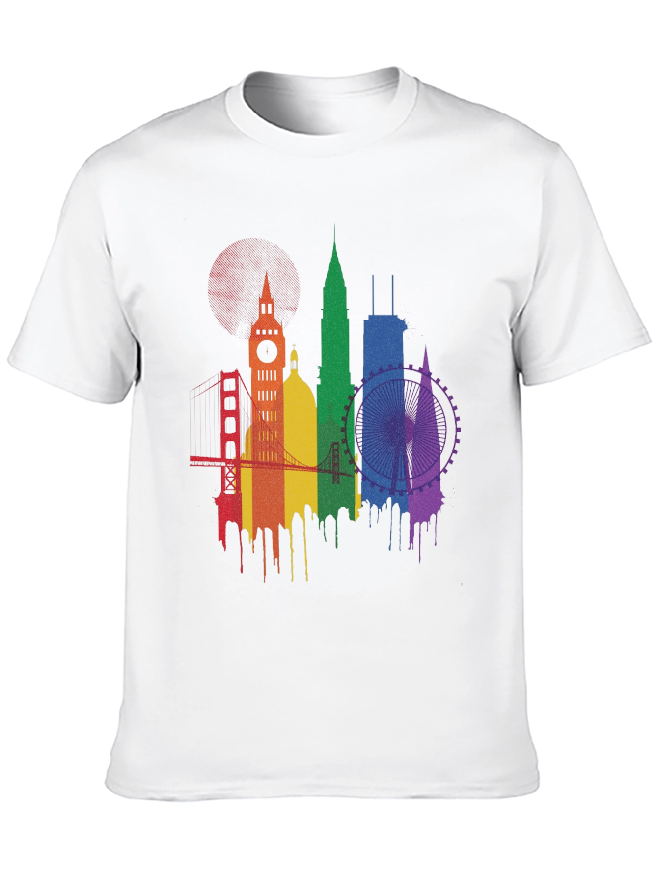 Pride Cityscape Graphic Tee - Black Cotton Blend