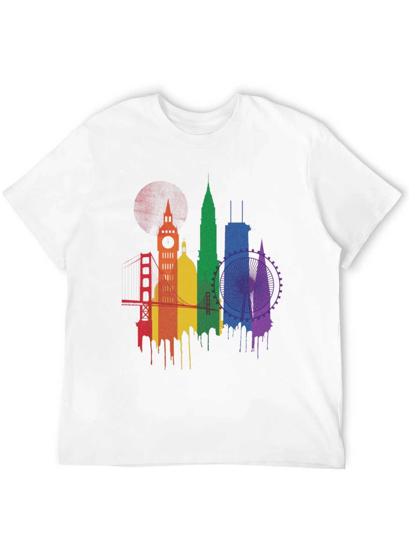 Pride Cityscape Graphic Tee - Black Cotton Blend