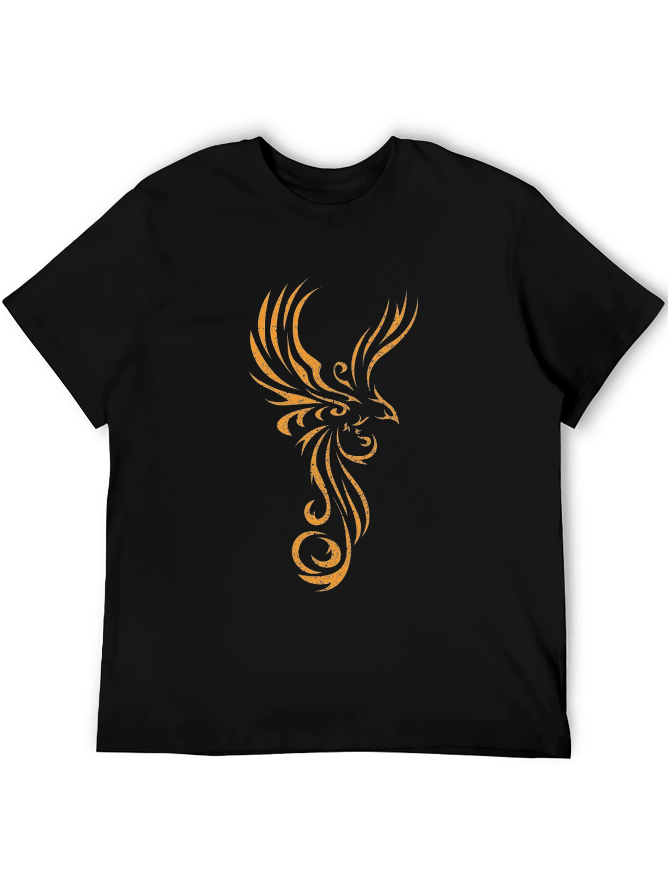 Phoenix Graphic Tee - Black Cotton Casual Top