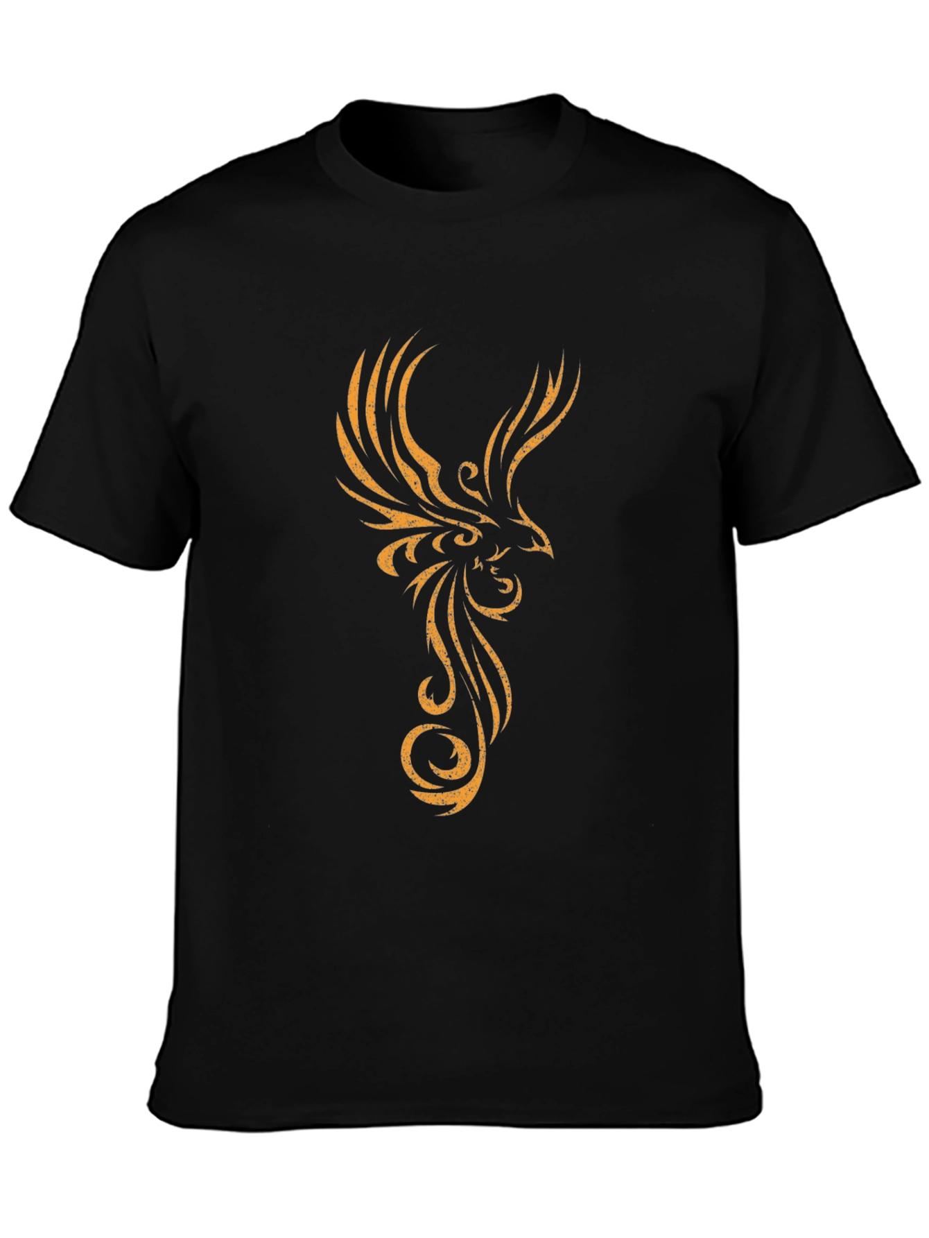 Phoenix Graphic Tee - Black Cotton Casual Top