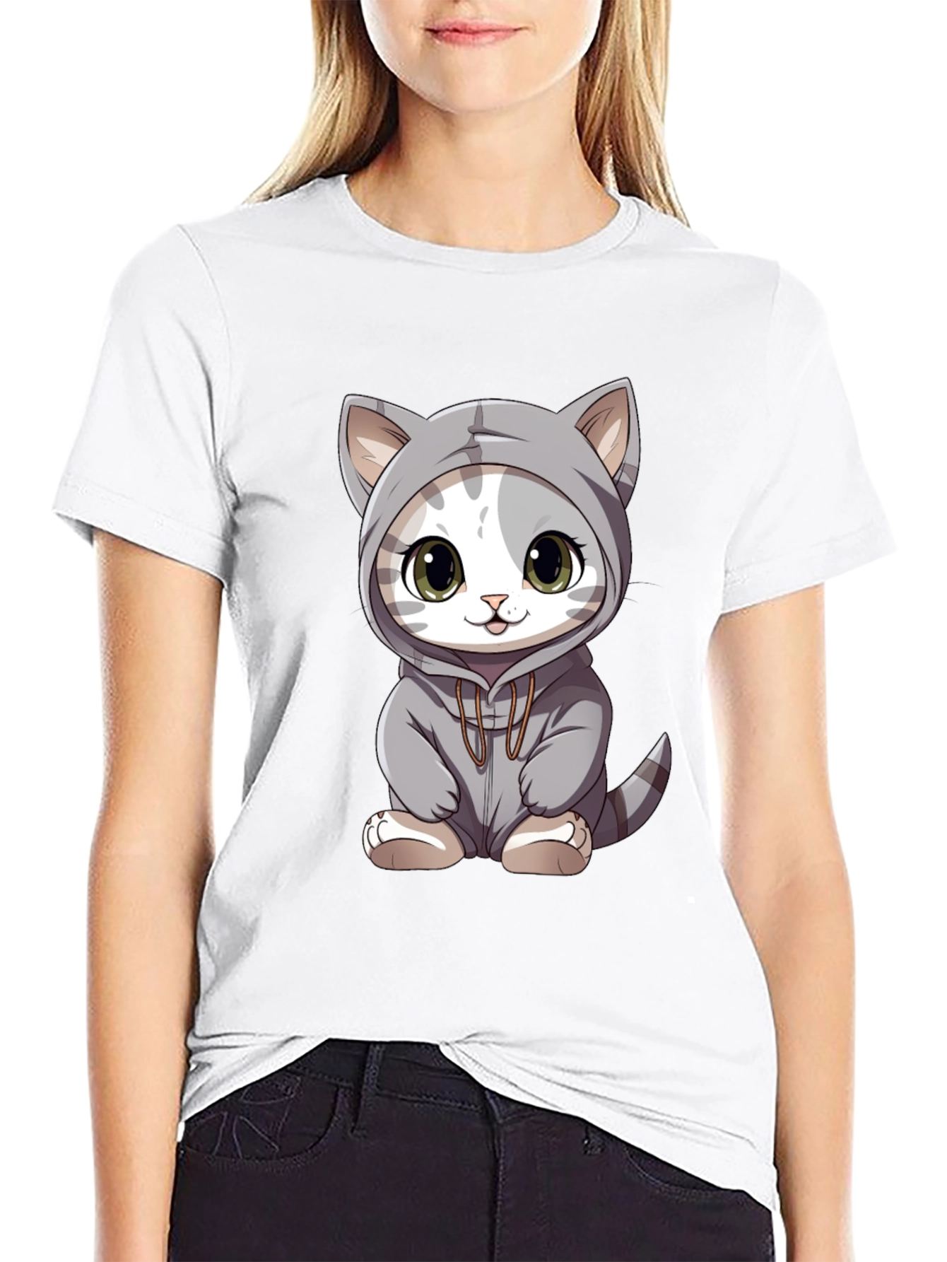 Cute Cat Hoodie T-Shirt