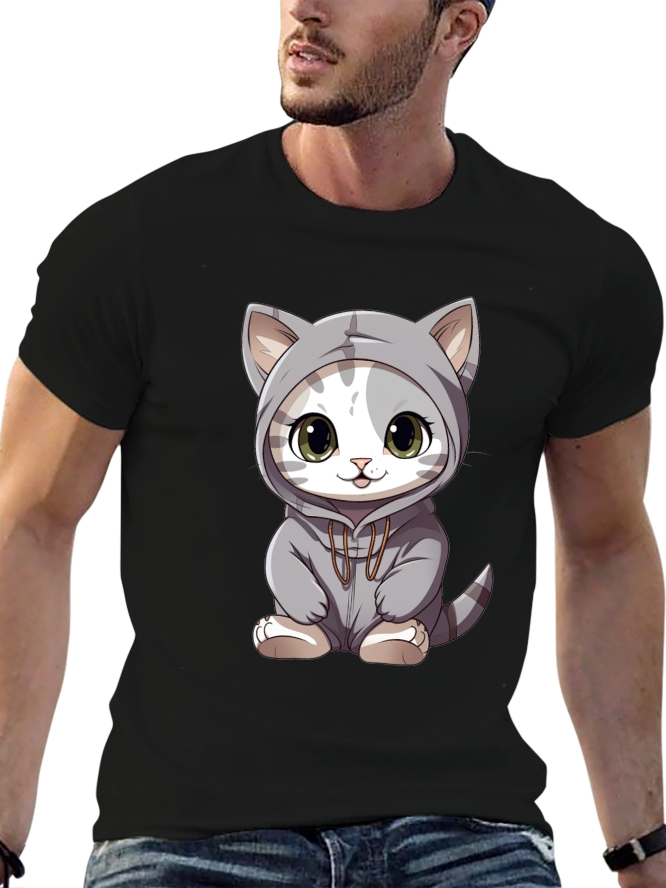 Cute Cat Hoodie T-Shirt