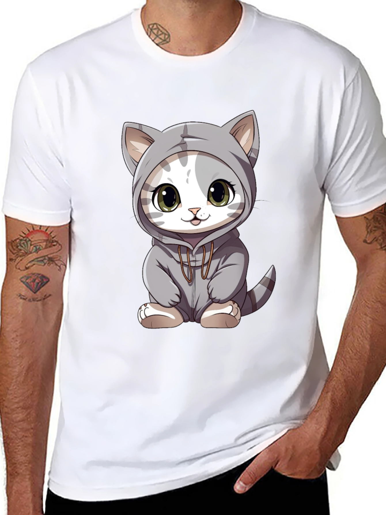 Cute Cat Hoodie T-Shirt