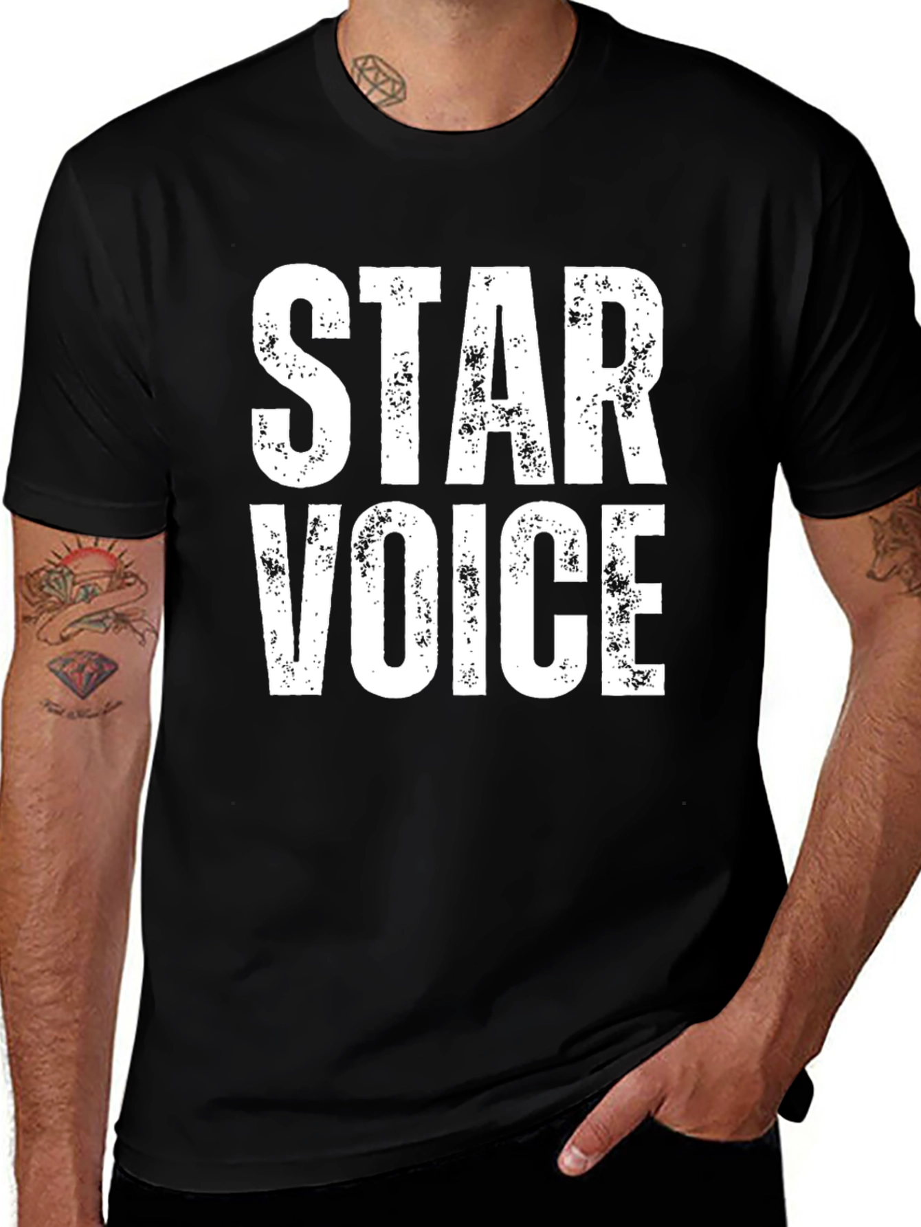 Star Voice Graphic T-Shirt - Distressed Print