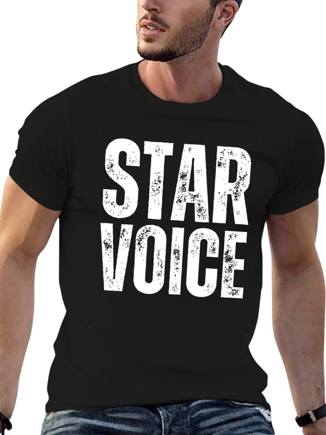 Star Voice Graphic T-Shirt - Distressed Print
