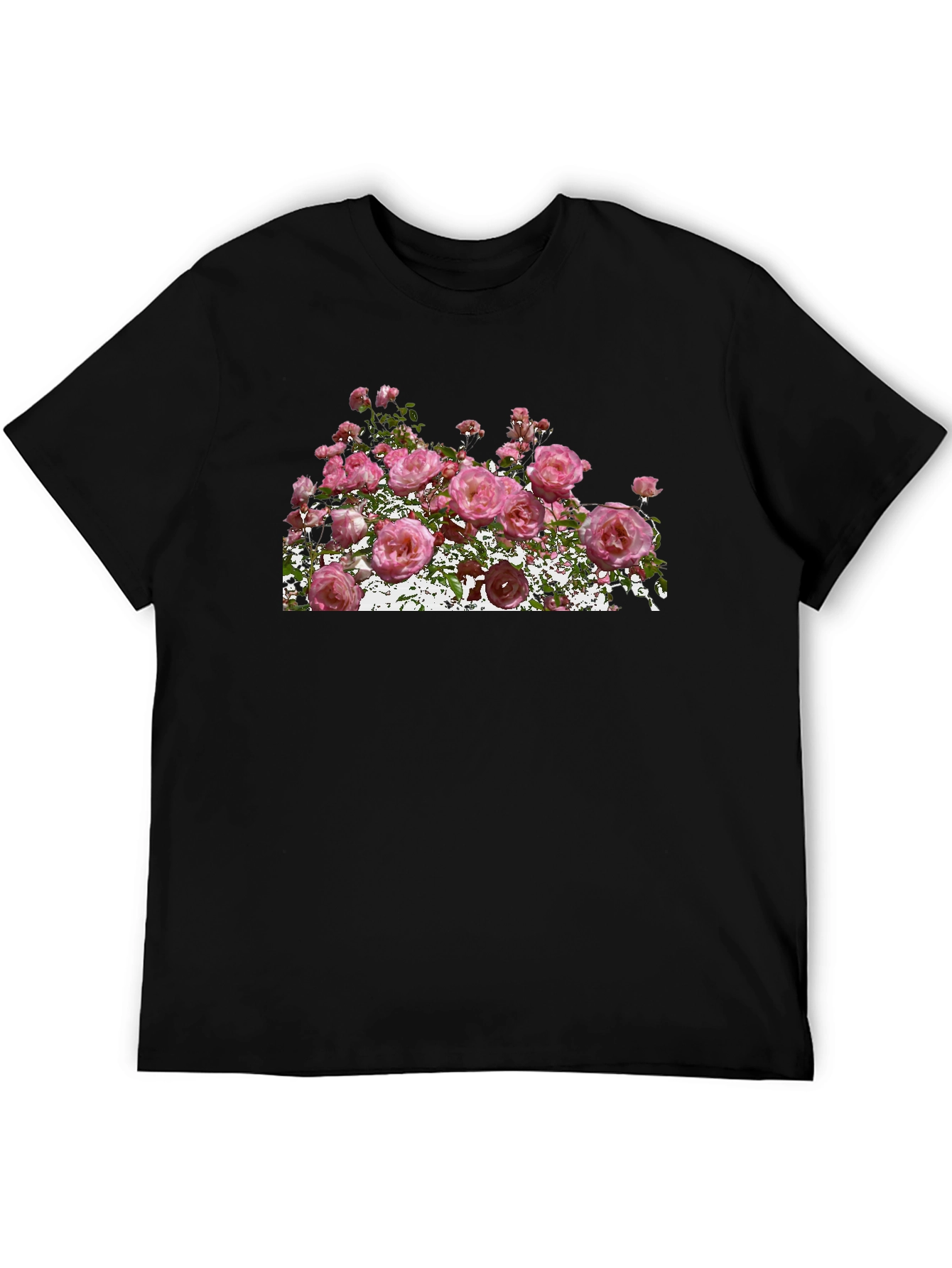 Floral Print Black T-Shirt