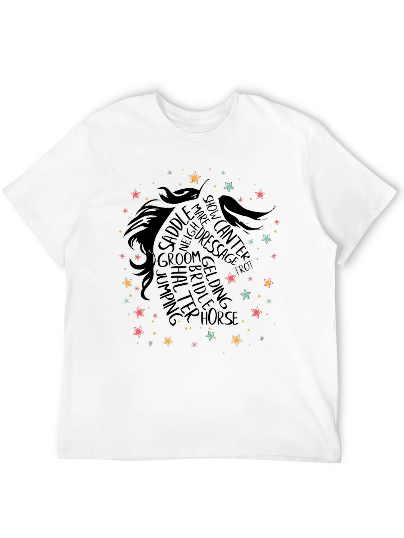 Horse Lover T-Shirt: Equestrian Word Art Design