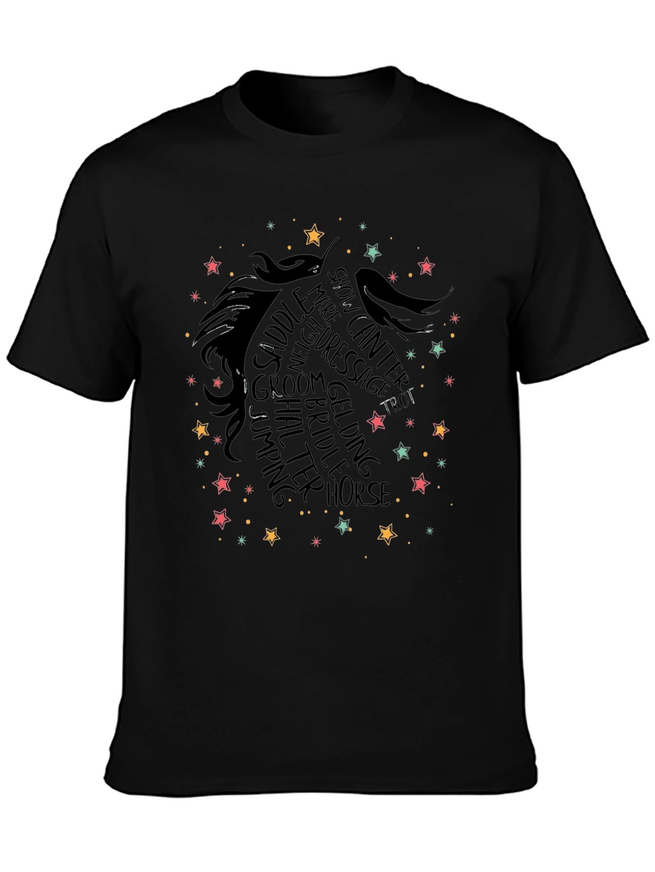 Horse Lover T-Shirt: Equestrian Word Art Design