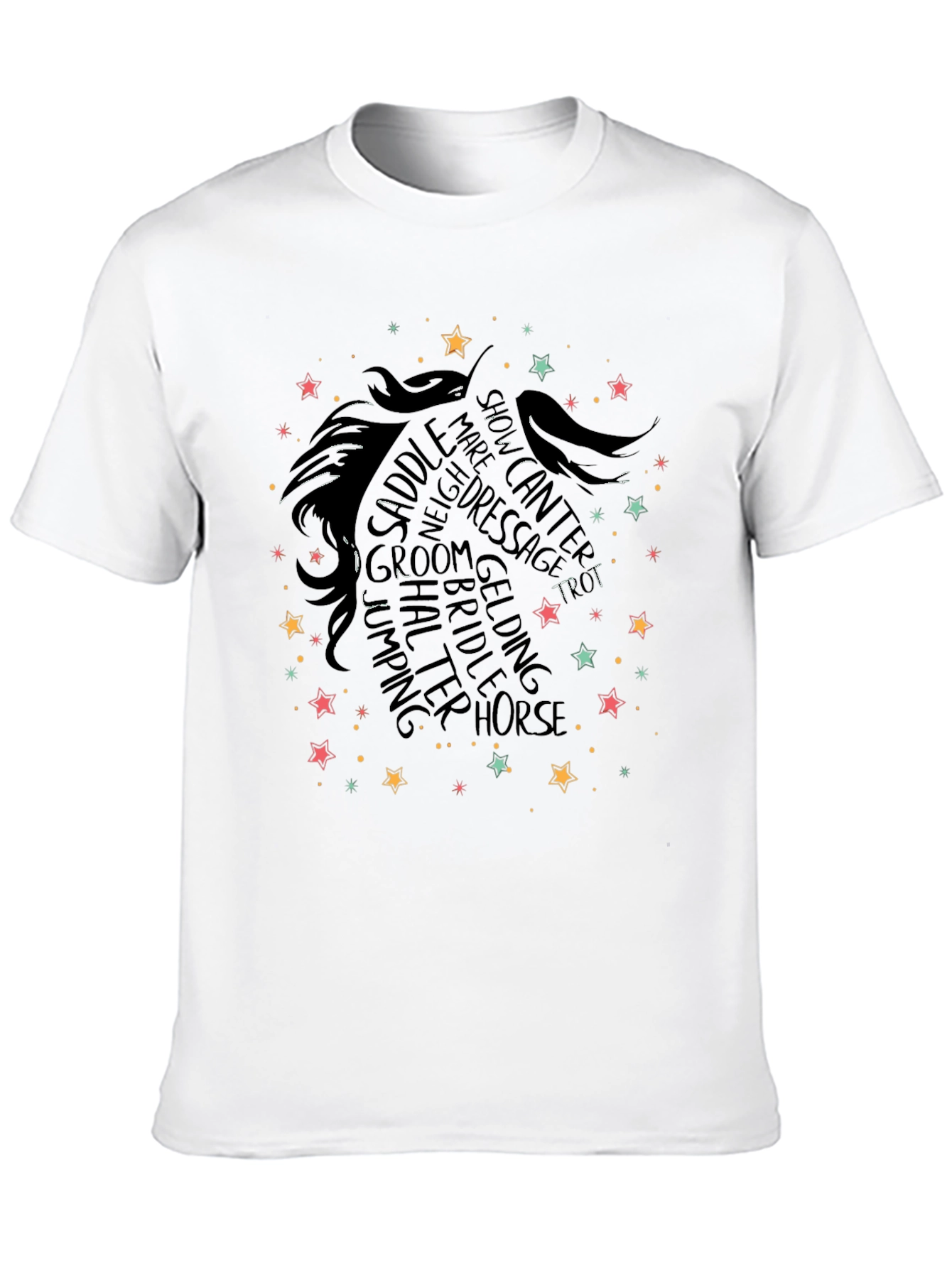 Horse Lover T-Shirt: Equestrian Word Art Design
