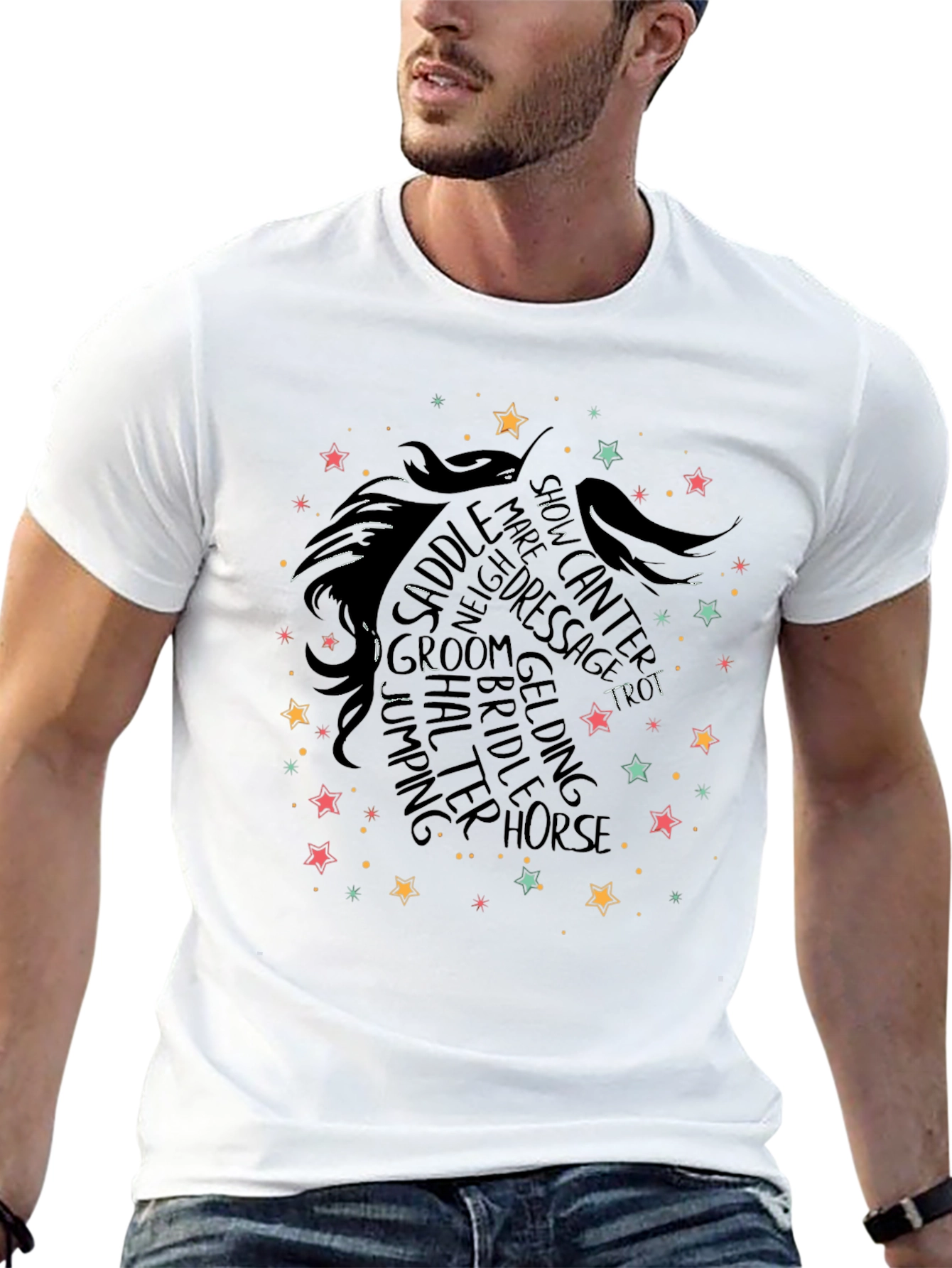Horse Lover T-Shirt: Equestrian Word Art Design
