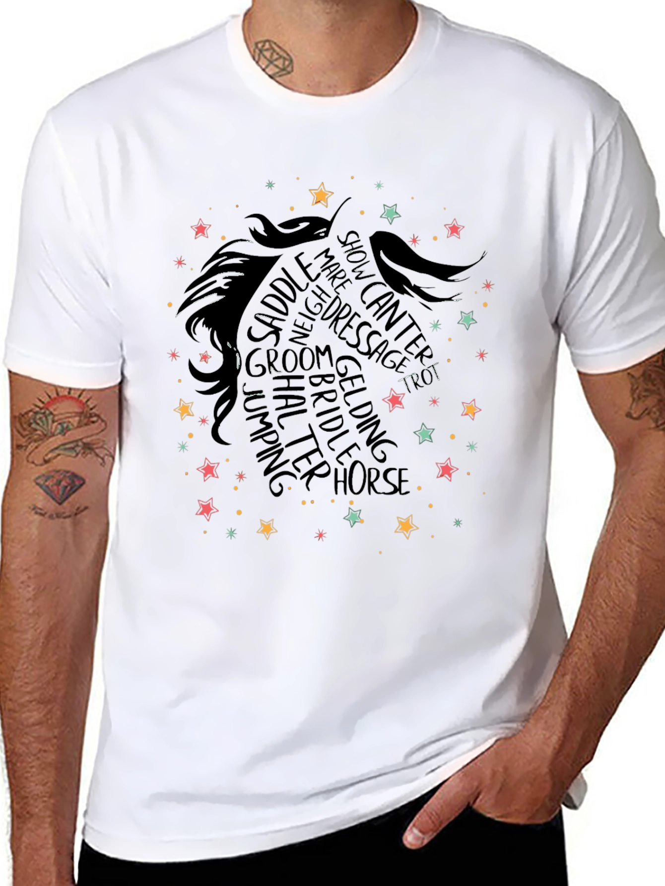 Horse Lover T-Shirt: Equestrian Word Art Design