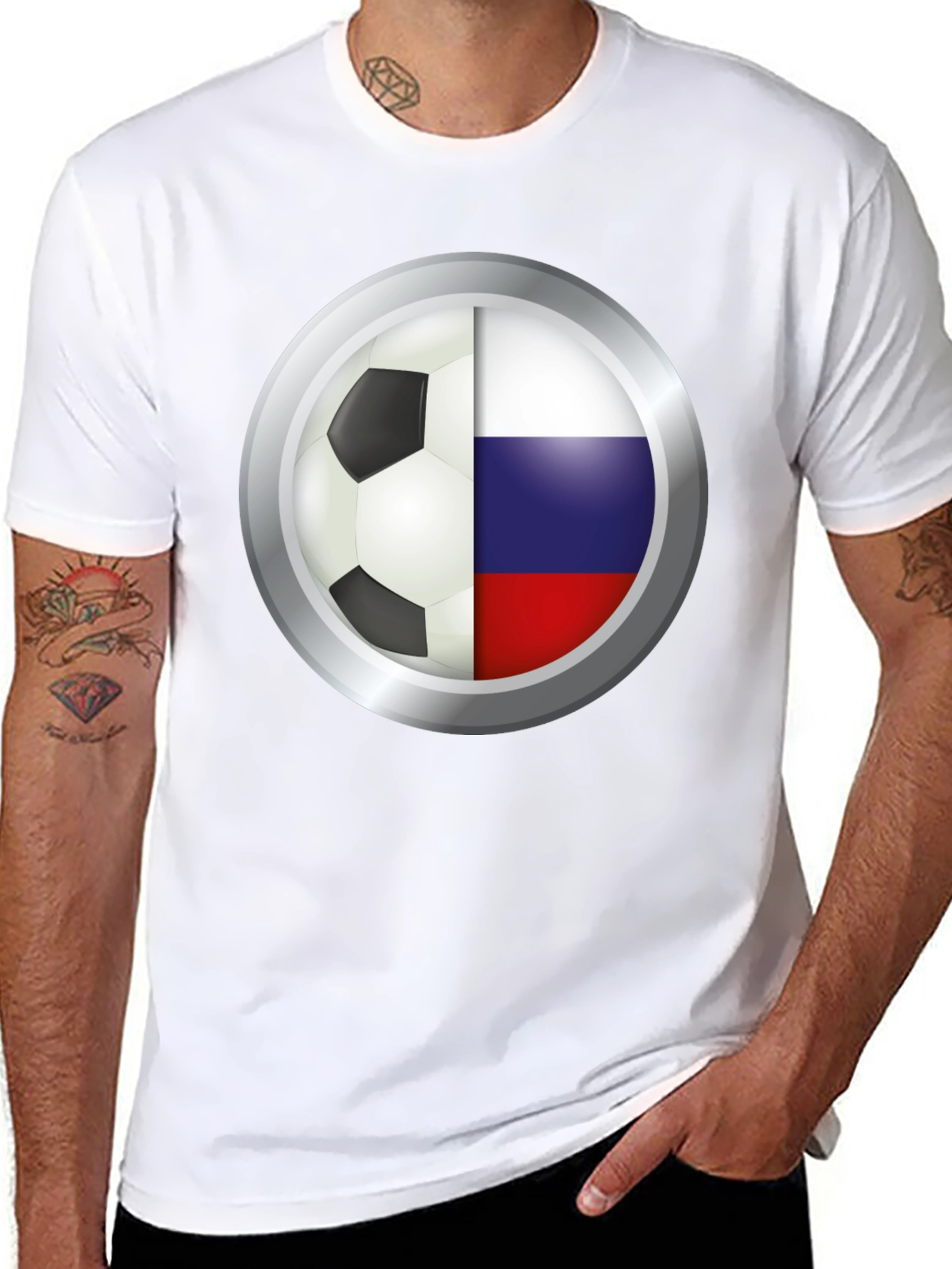Russia Soccer Flag Graphic T-Shirt