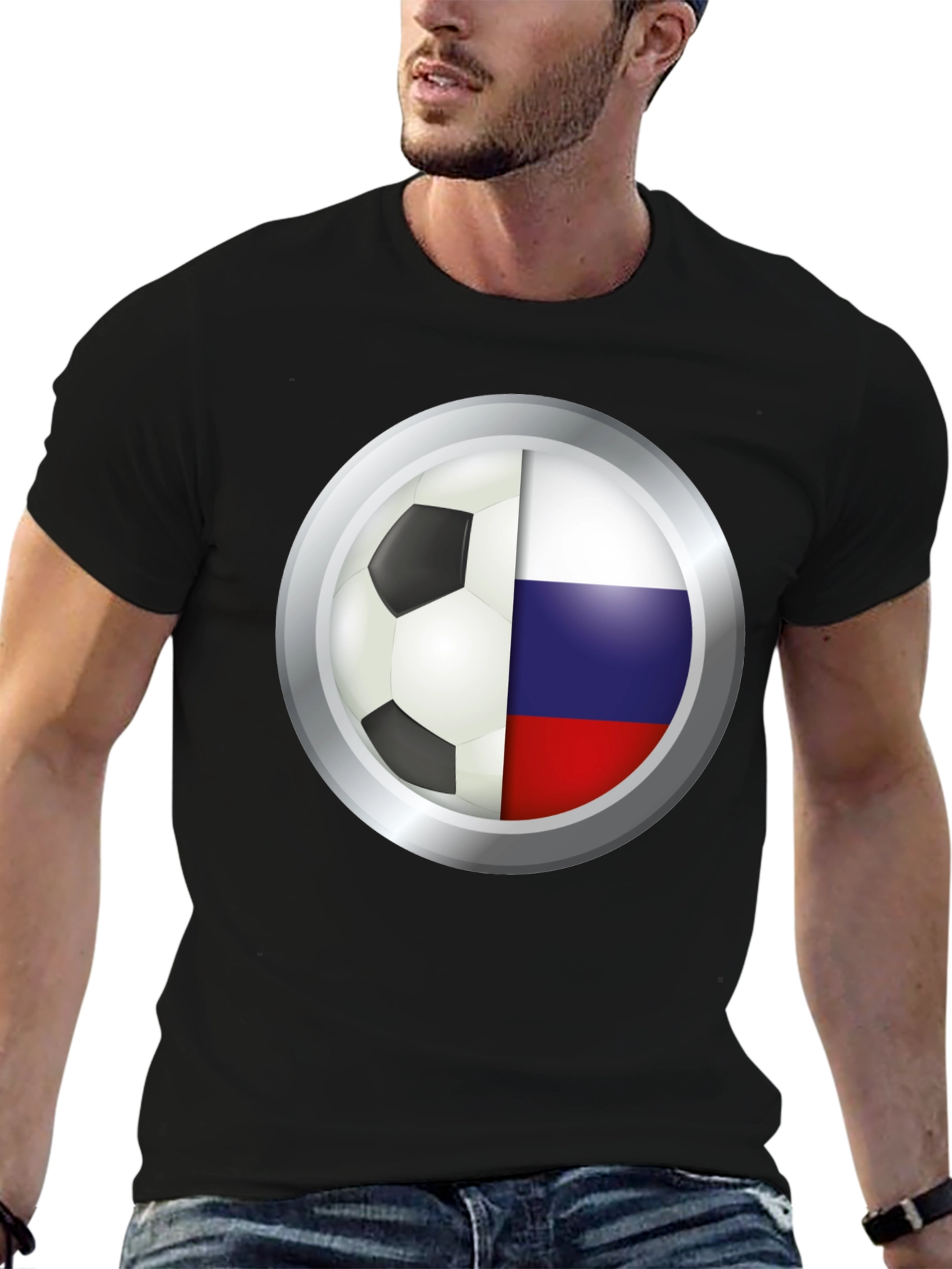 Russia Soccer Flag Graphic T-Shirt