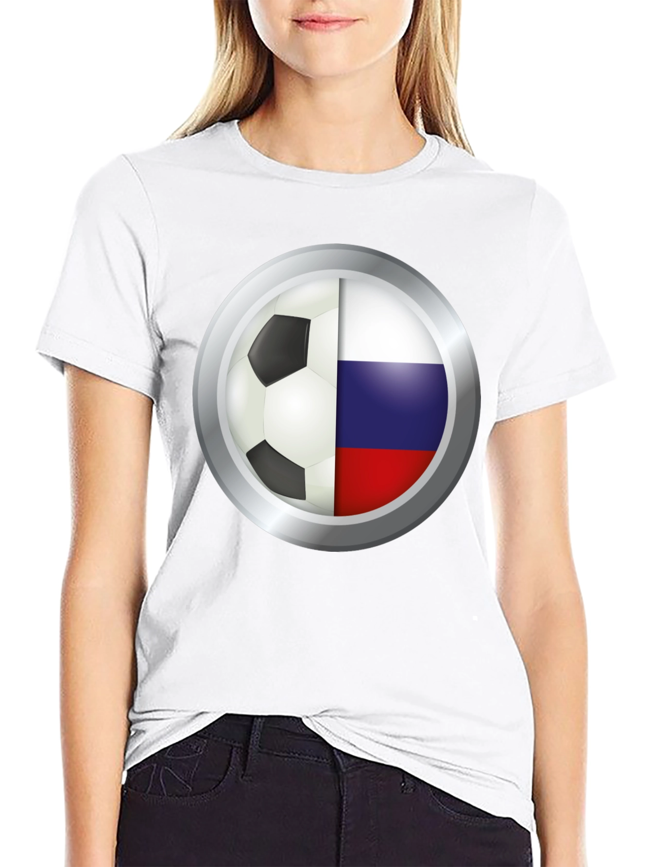Russia Soccer Flag Graphic T-Shirt