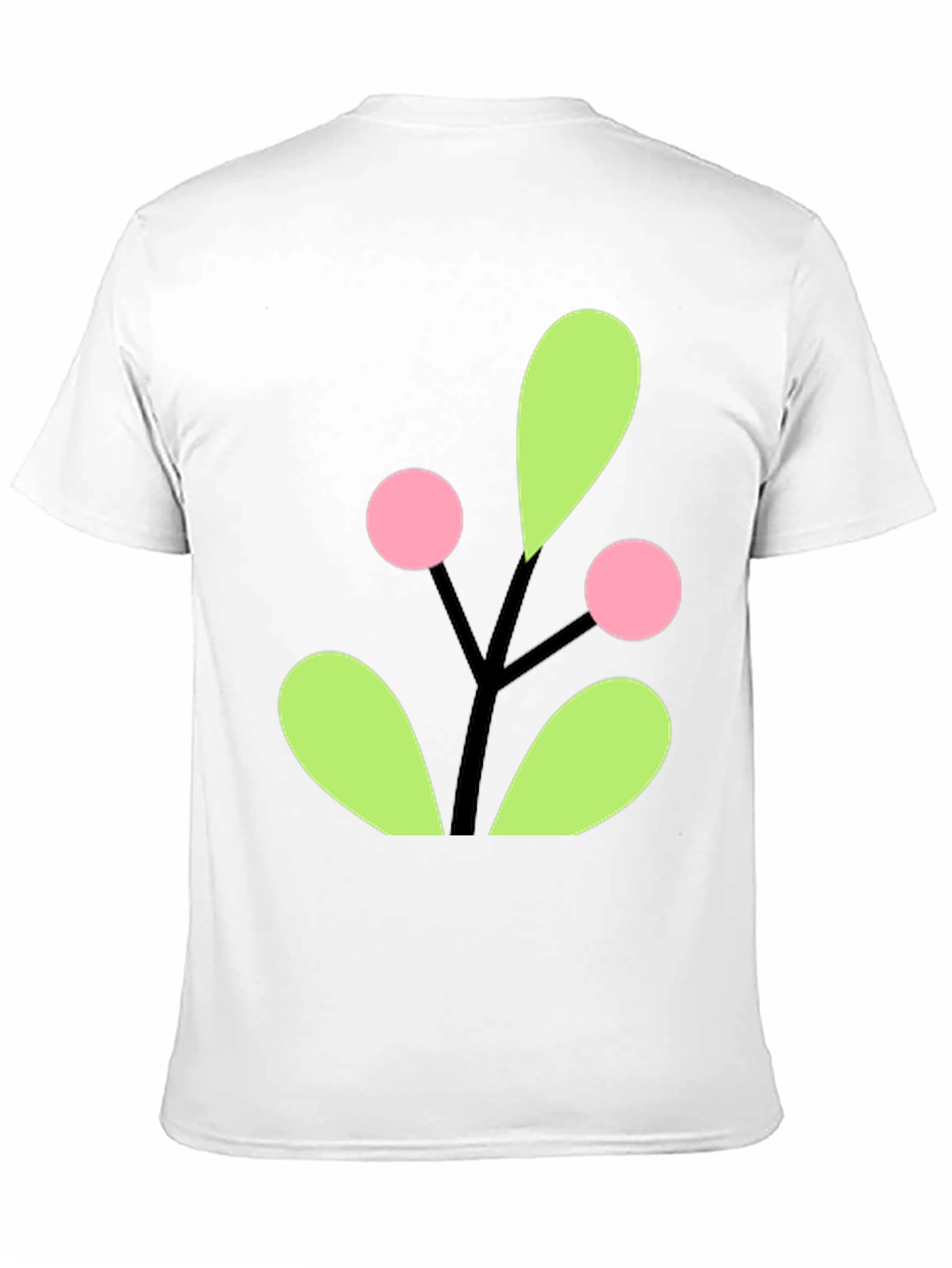 Berry Branch Graphic Tee - Black Cotton Casual Wear