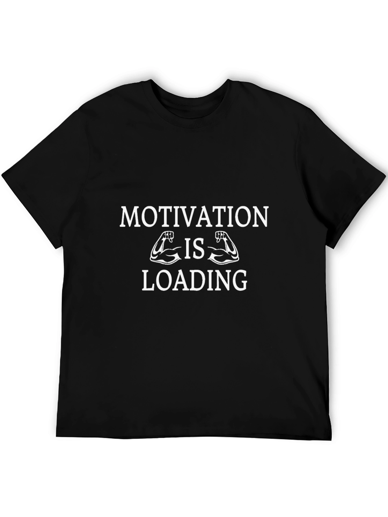 Motivation Loading Graphic Tee - Black Cotton Gym Shirt