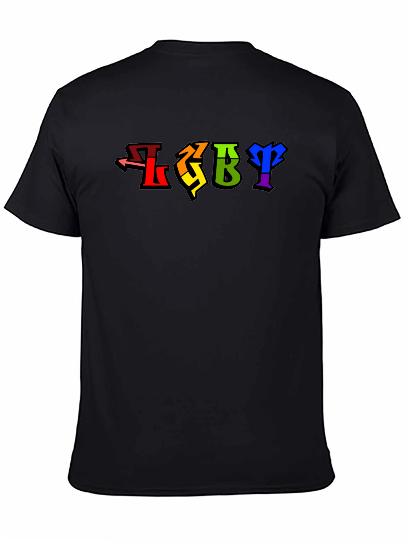 LGBT Pride Rainbow Lettering Black T-Shirt