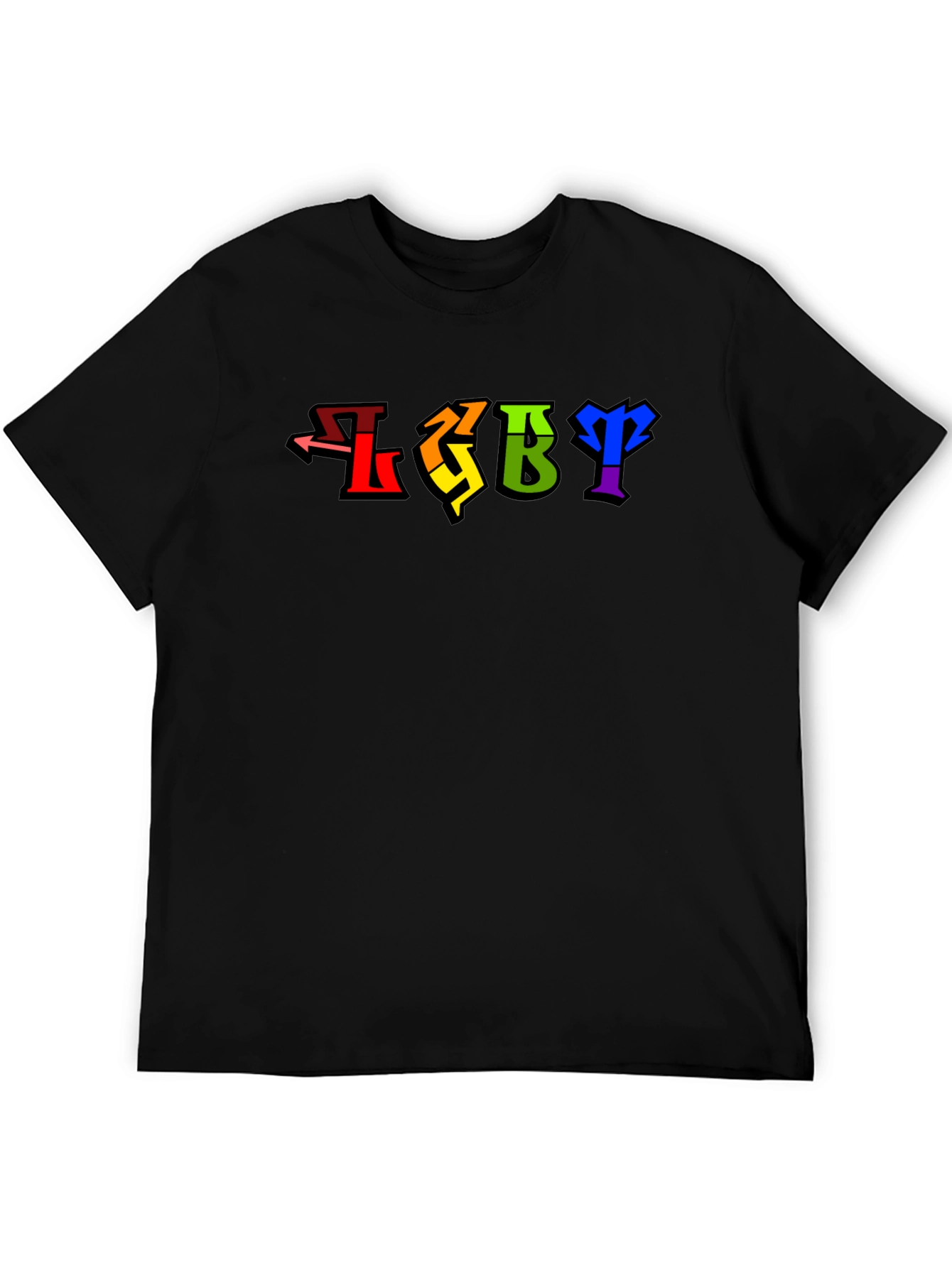 LGBT Pride Rainbow Lettering Black T-Shirt