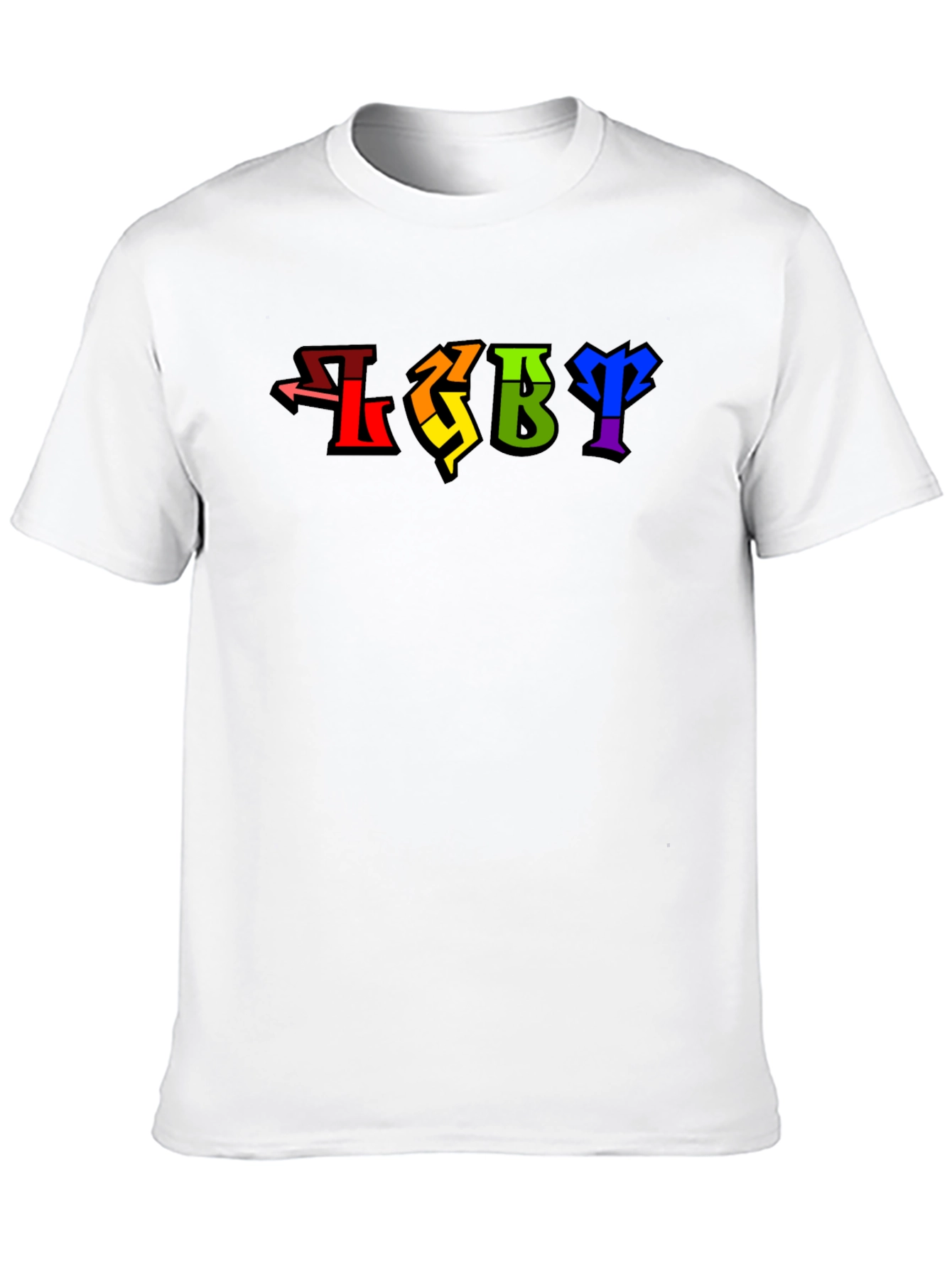 LGBT Pride Rainbow Lettering Black T-Shirt
