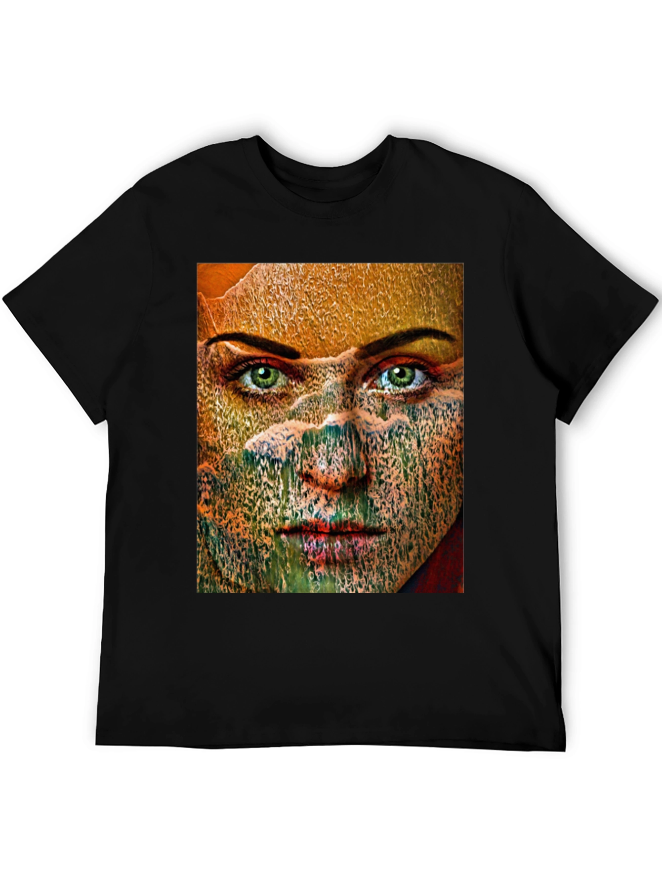 Abstract Woman Graphic Print Black T-Shirt