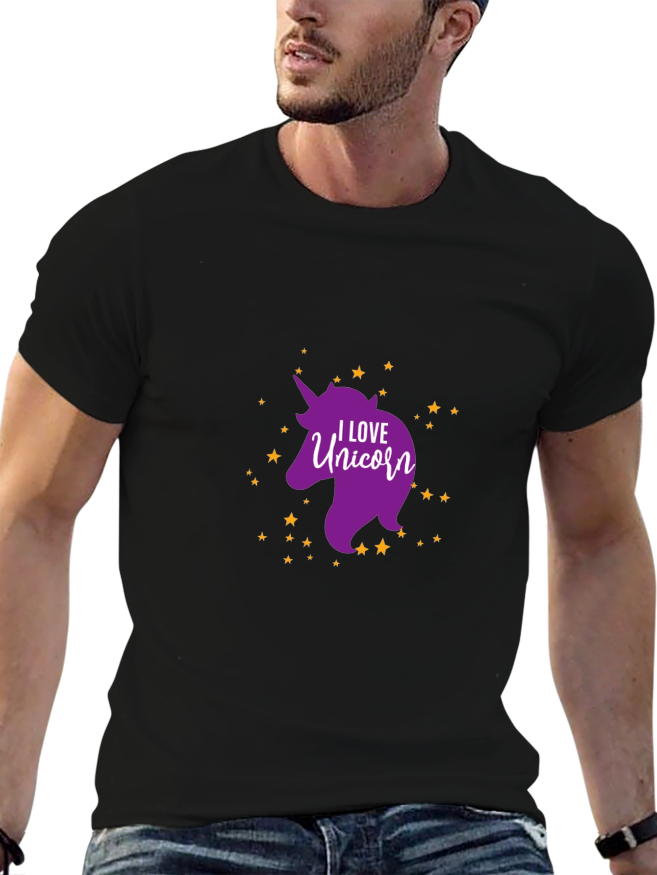 I Love Unicorn Black T-Shirt
