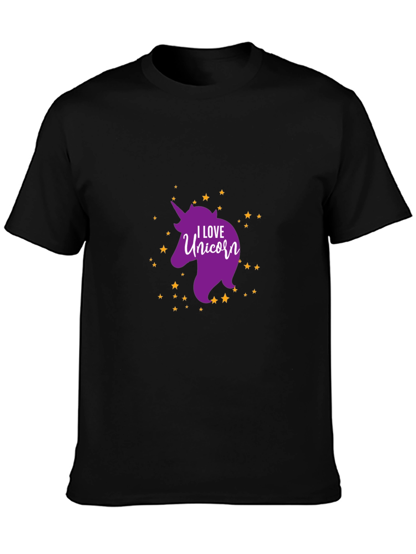 I Love Unicorn Black T-Shirt