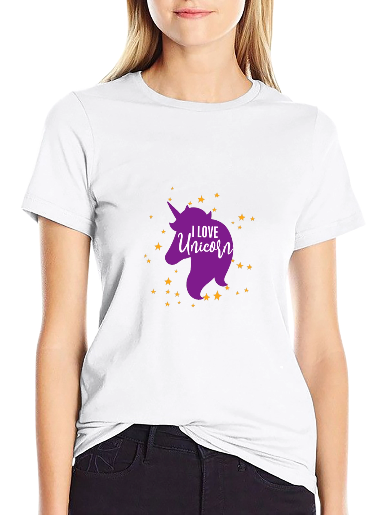 I Love Unicorn Black T-Shirt