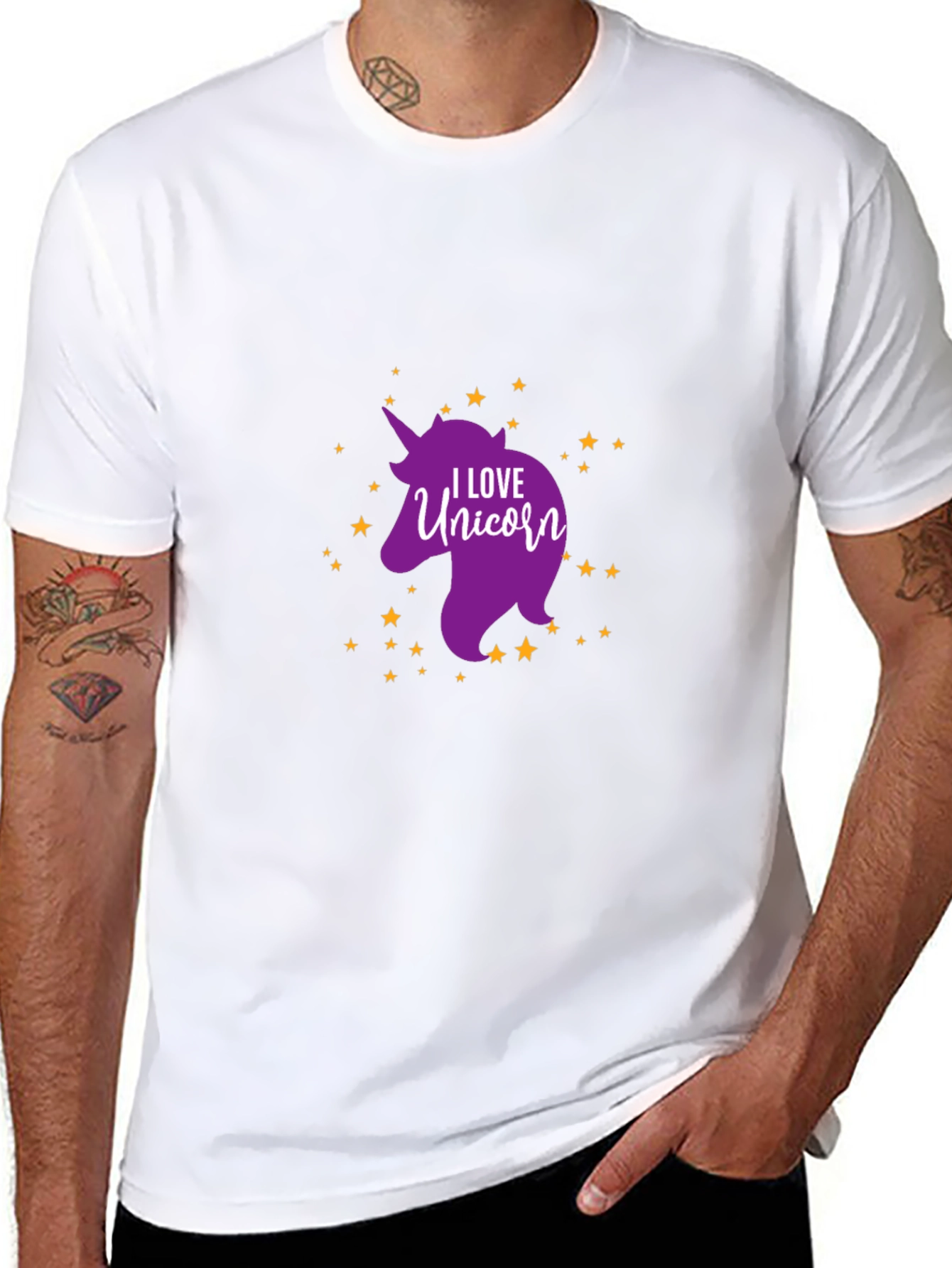 I Love Unicorn Black T-Shirt