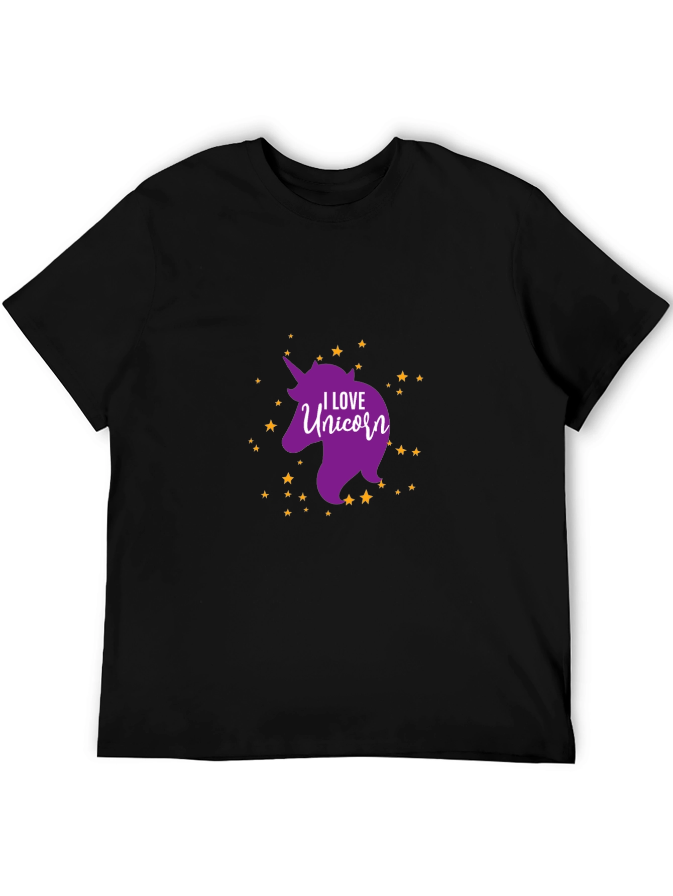 I Love Unicorn Black T-Shirt