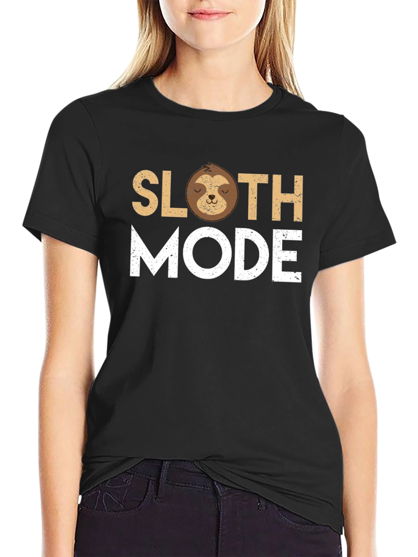 Sloth Mode Black Graphic T-Shirt
