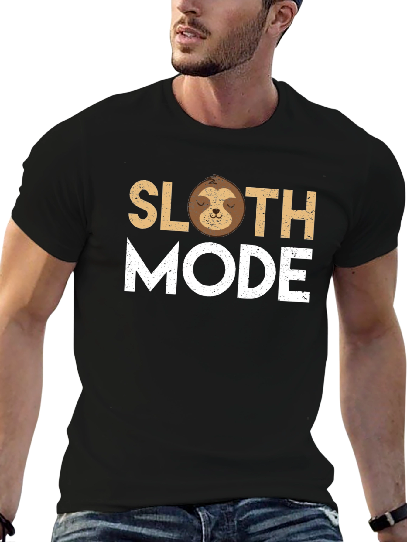 Sloth Mode Black Graphic T-Shirt