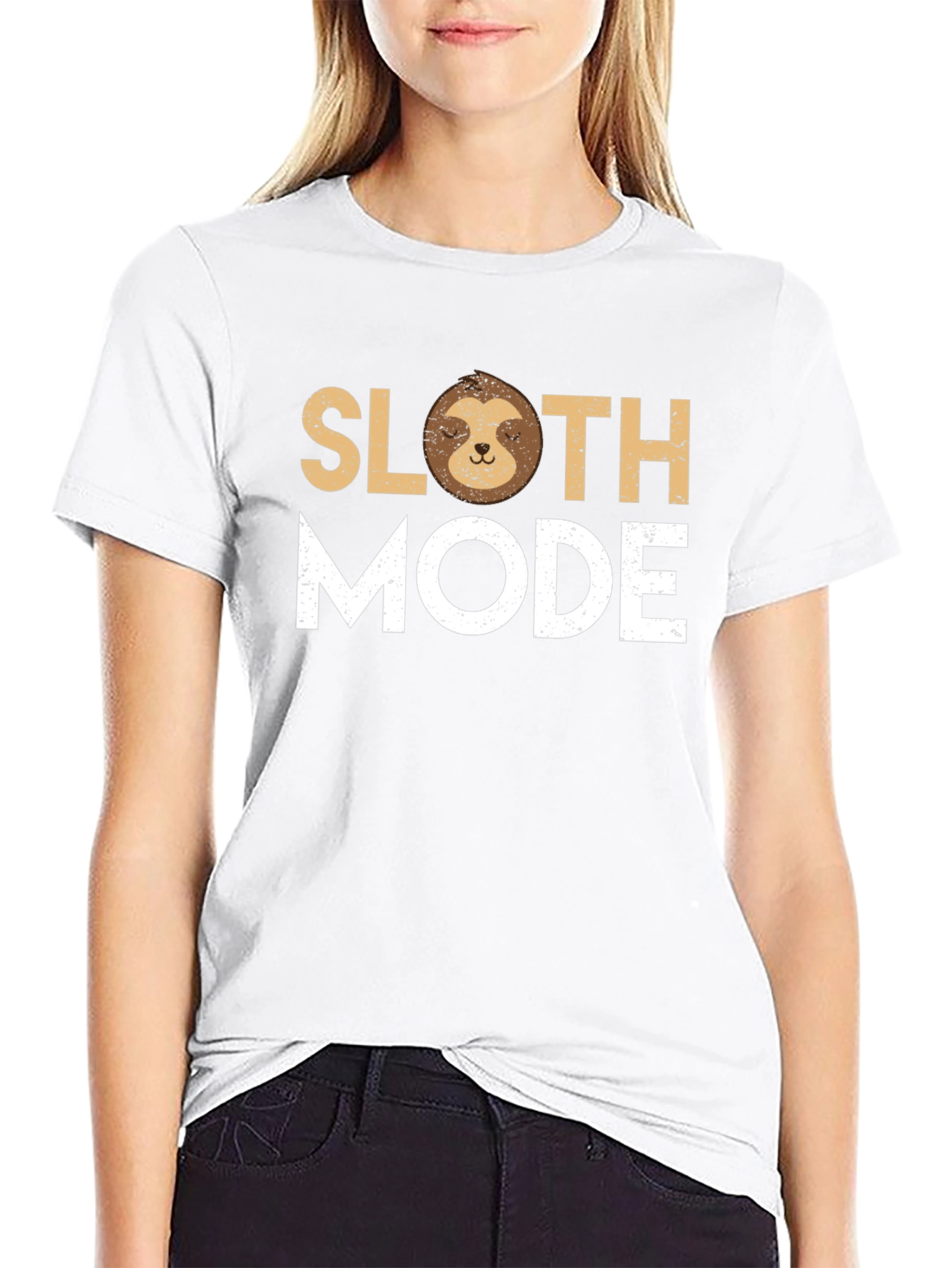 Sloth Mode Black Graphic T-Shirt