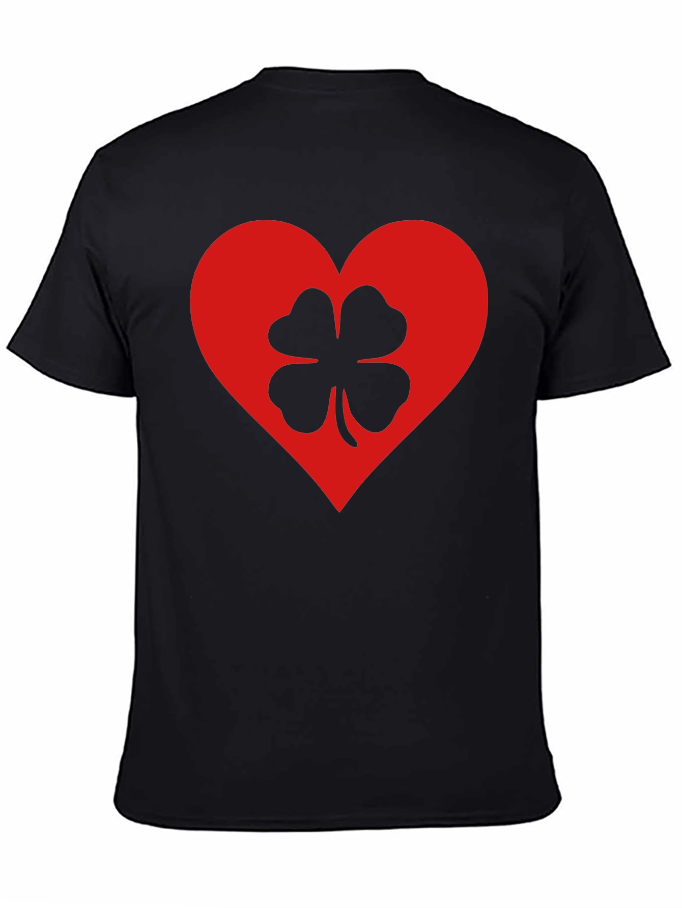 Lucky Heart Clover T-Shirt - Black