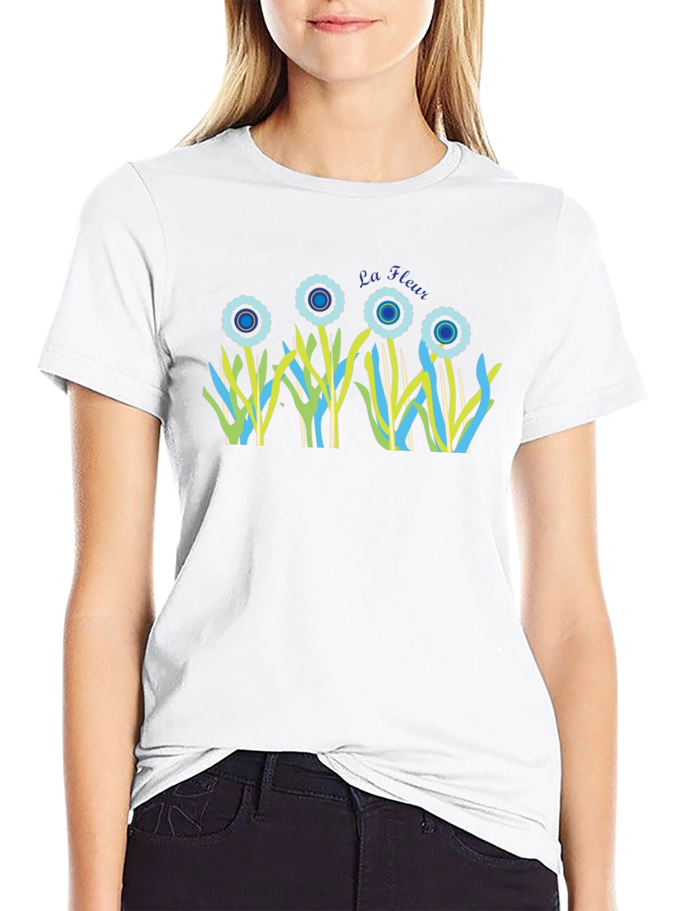 La Fleur Graphic Print Tee - Stylish Black T-Shirt