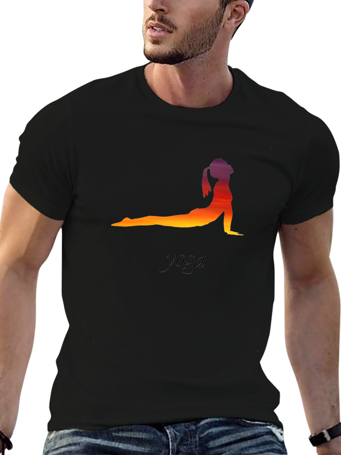 Yoga Pose T-Shirt - Sunset Silhouette