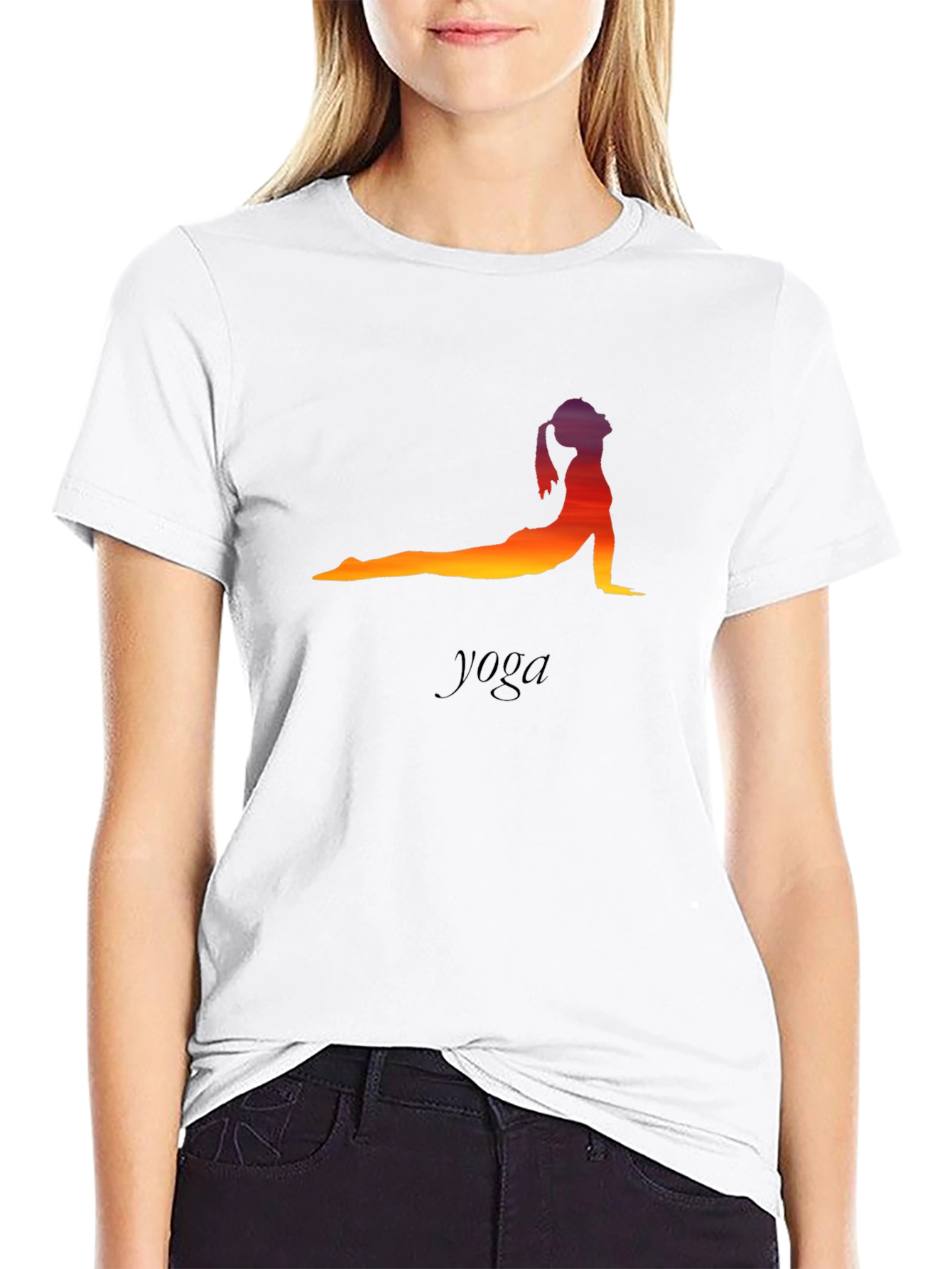 Yoga Pose T-Shirt - Sunset Silhouette