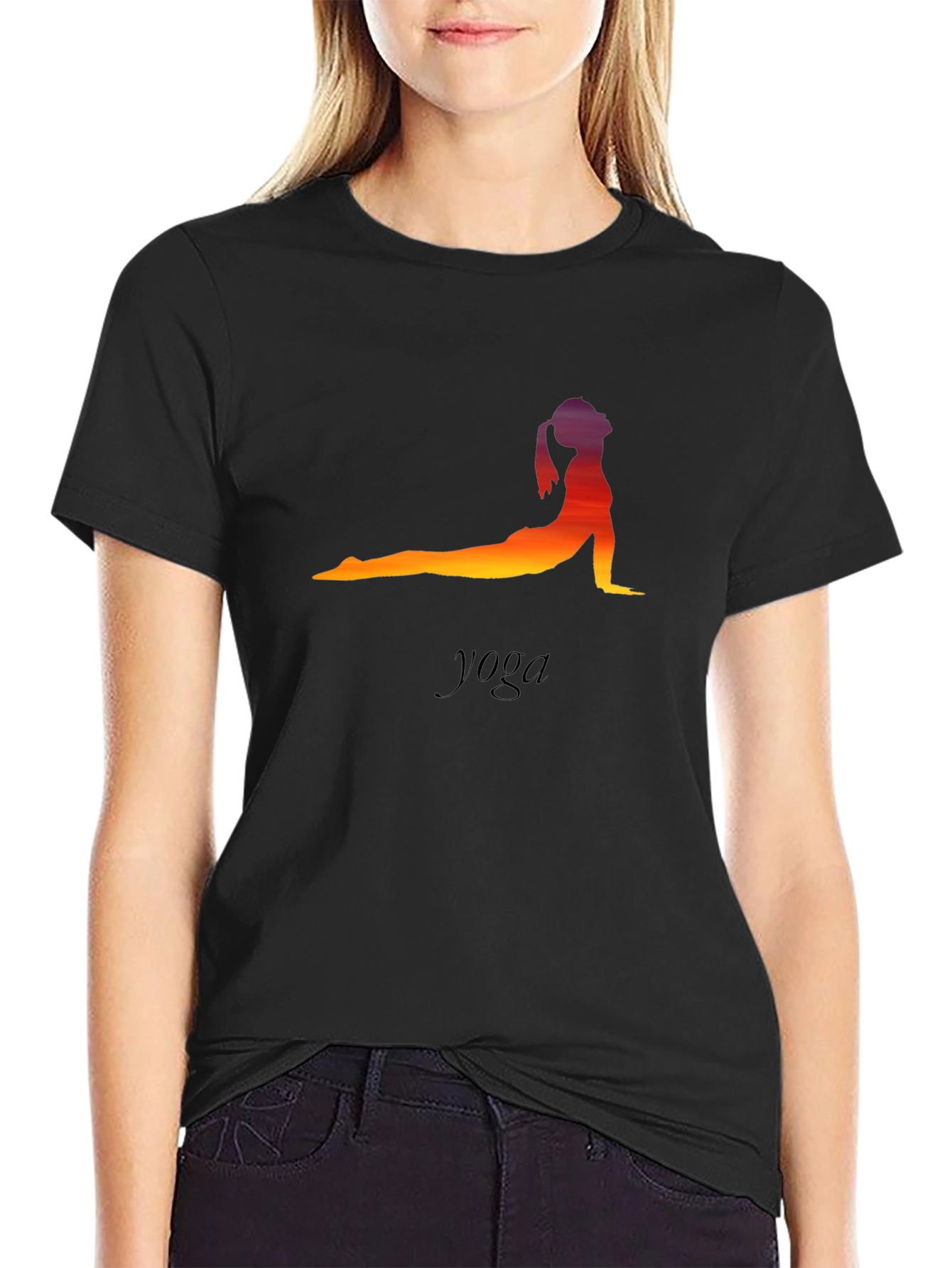 Yoga Pose T-Shirt - Sunset Silhouette