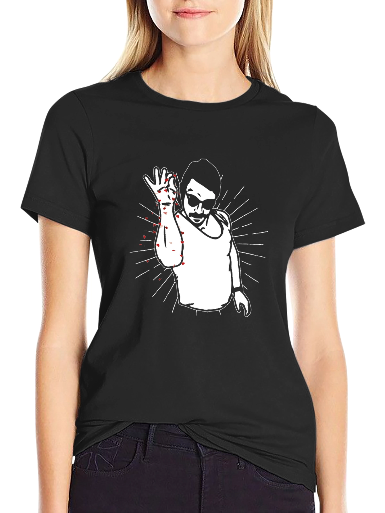 Salt Bae Graphic Black T-Shirt - Food Meme