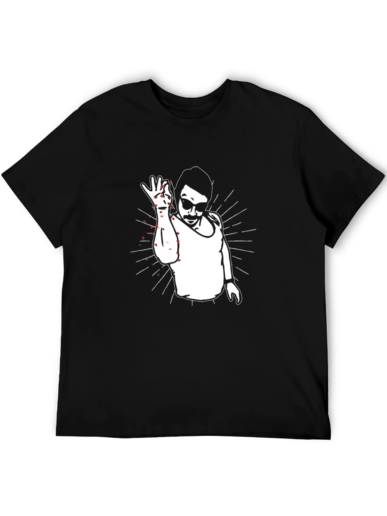 Salt Bae Graphic Black T-Shirt - Food Meme