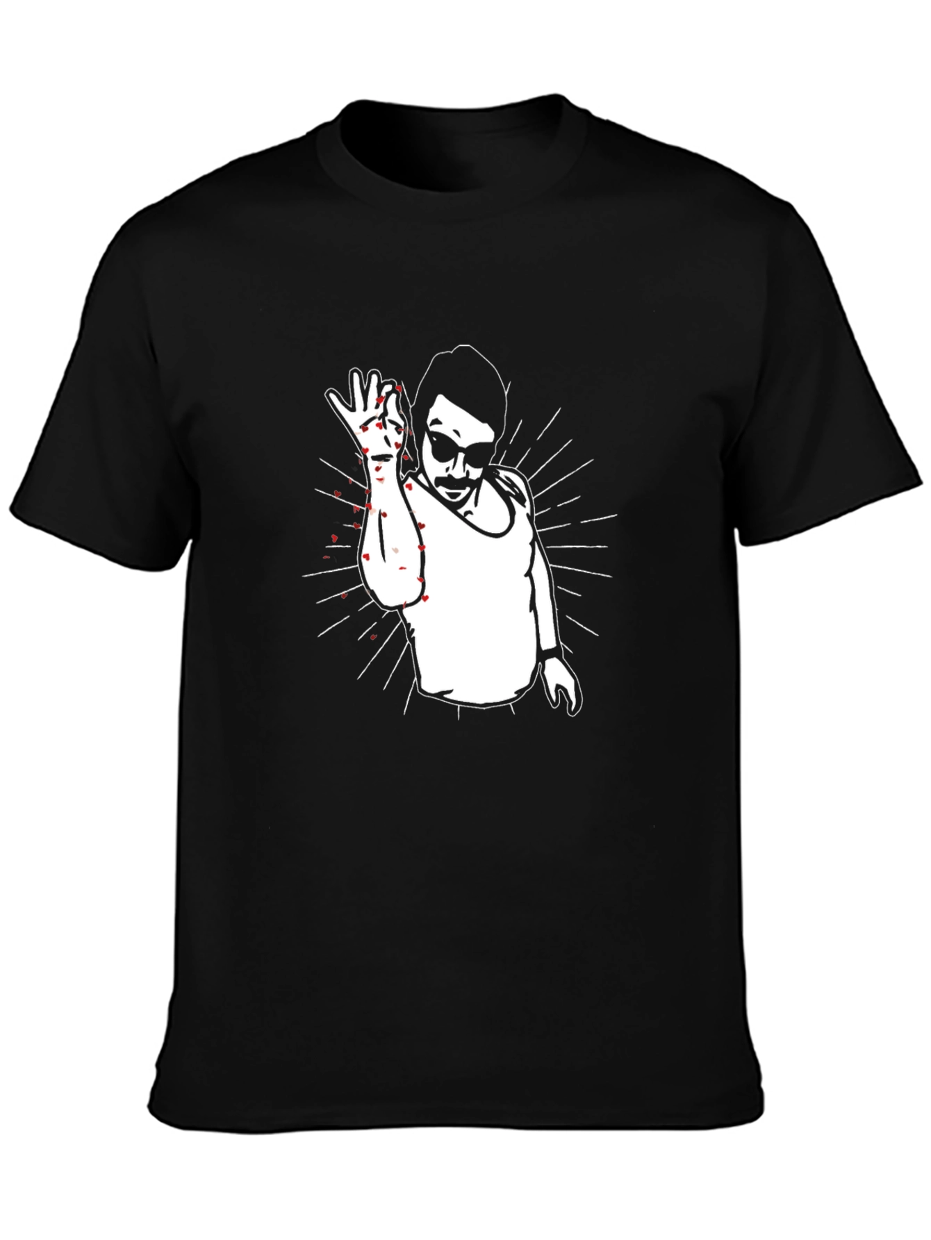 Salt Bae Graphic Black T-Shirt - Food Meme