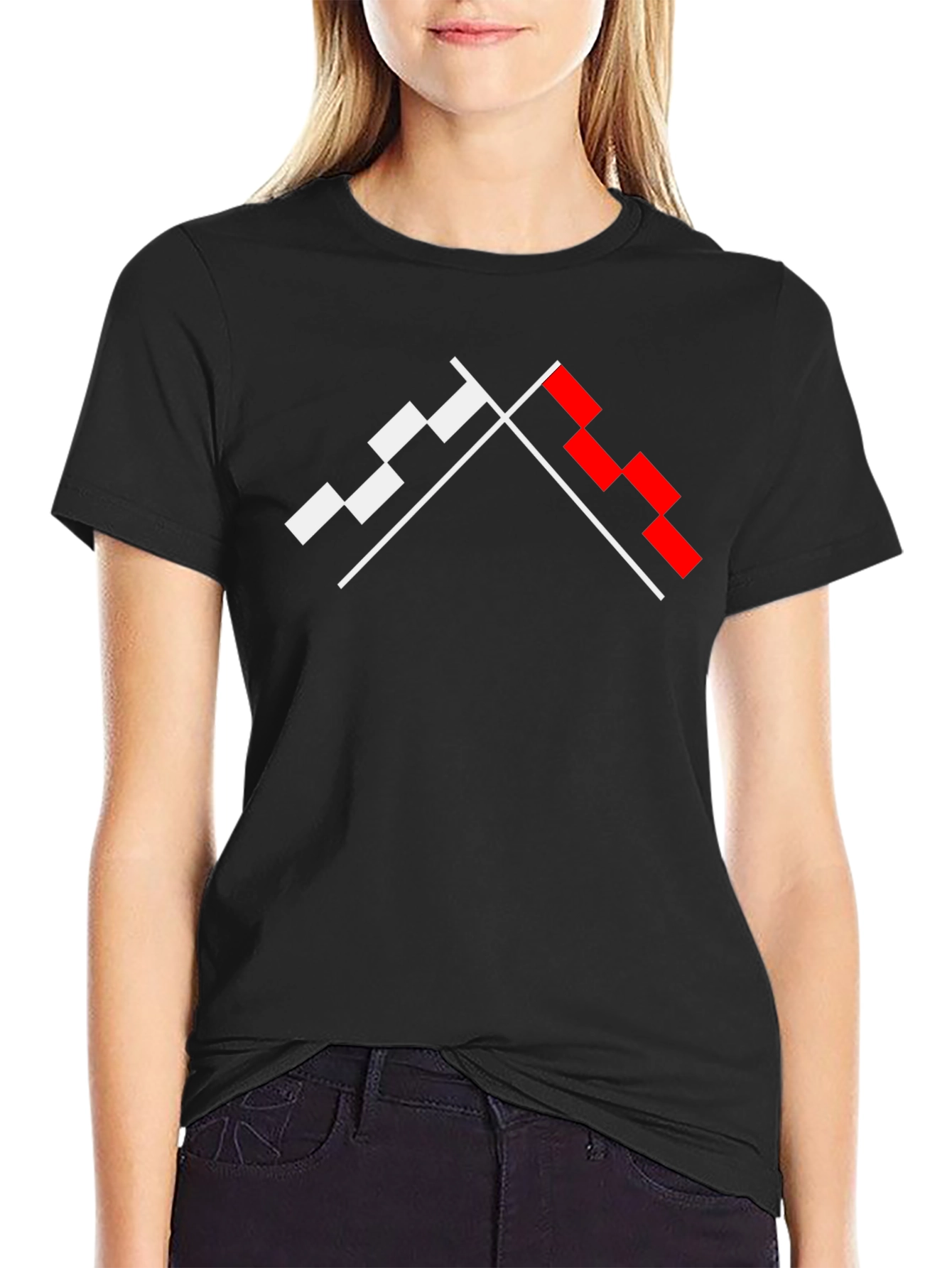 Geometric Graphic Tee - Modern Pixel Design