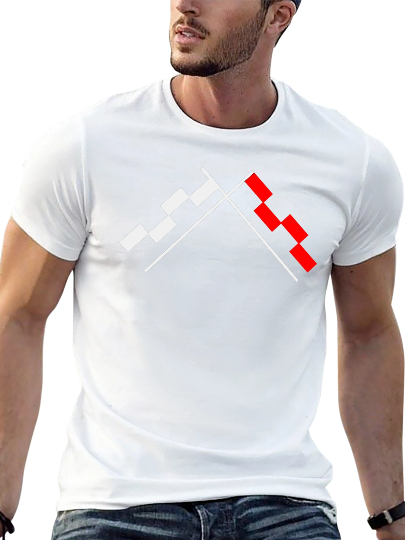 Geometric Graphic Tee - Modern Pixel Design