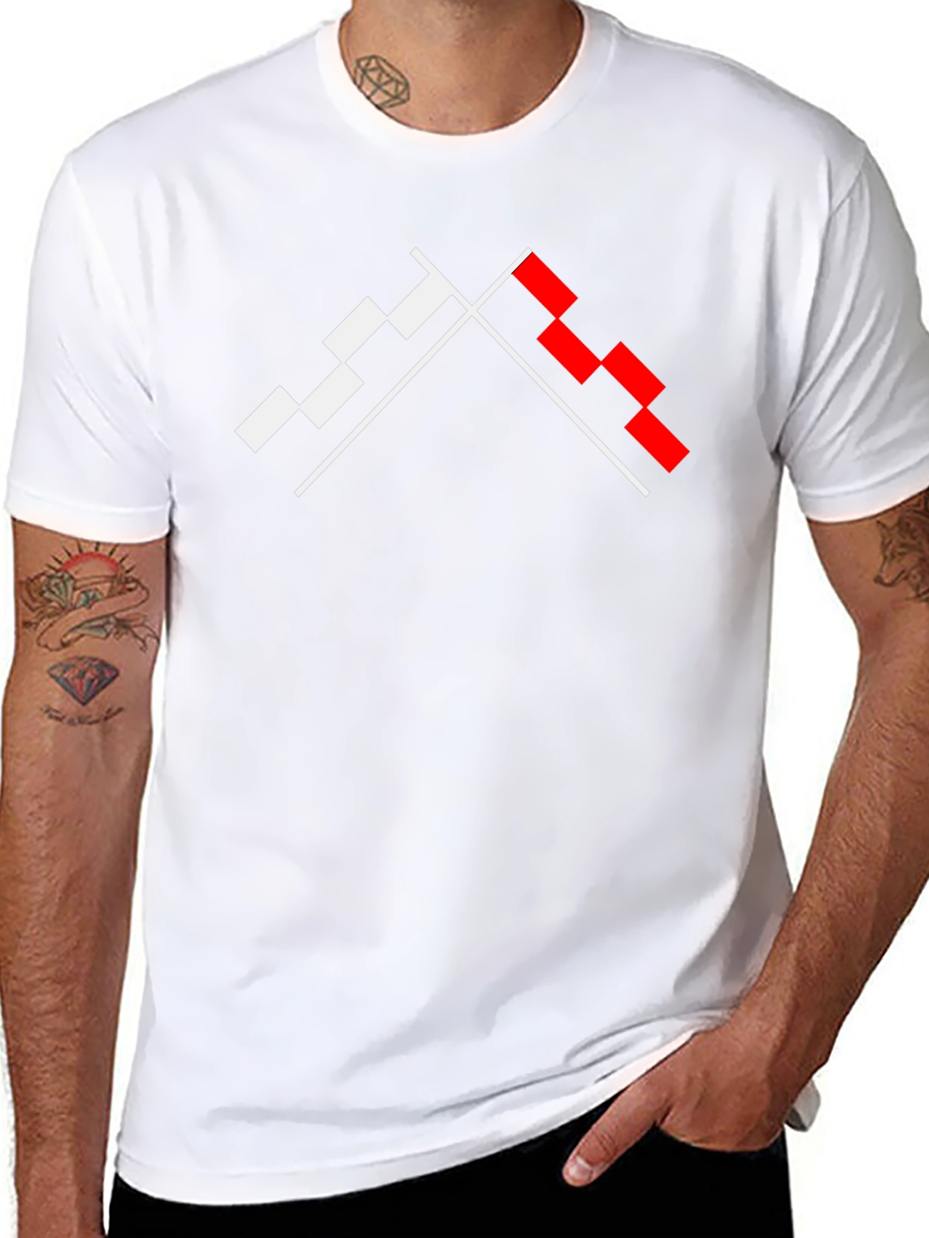 Geometric Graphic Tee - Modern Pixel Design
