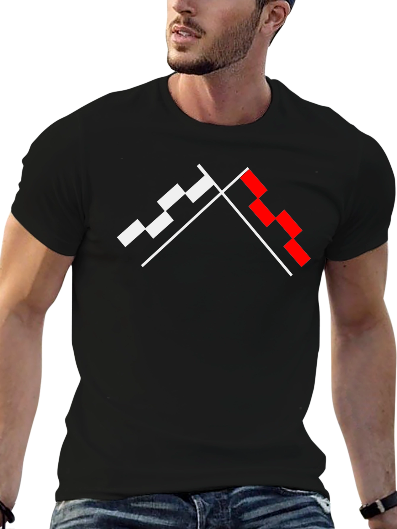 Geometric Graphic Tee - Modern Pixel Design