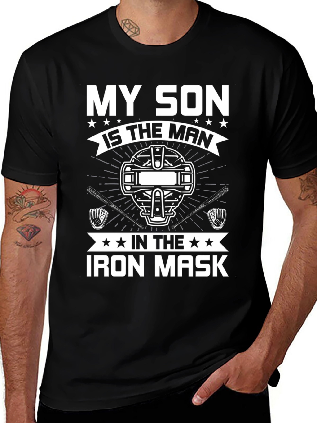 My Son Iron Mask Baseball Catcher T-Shirt